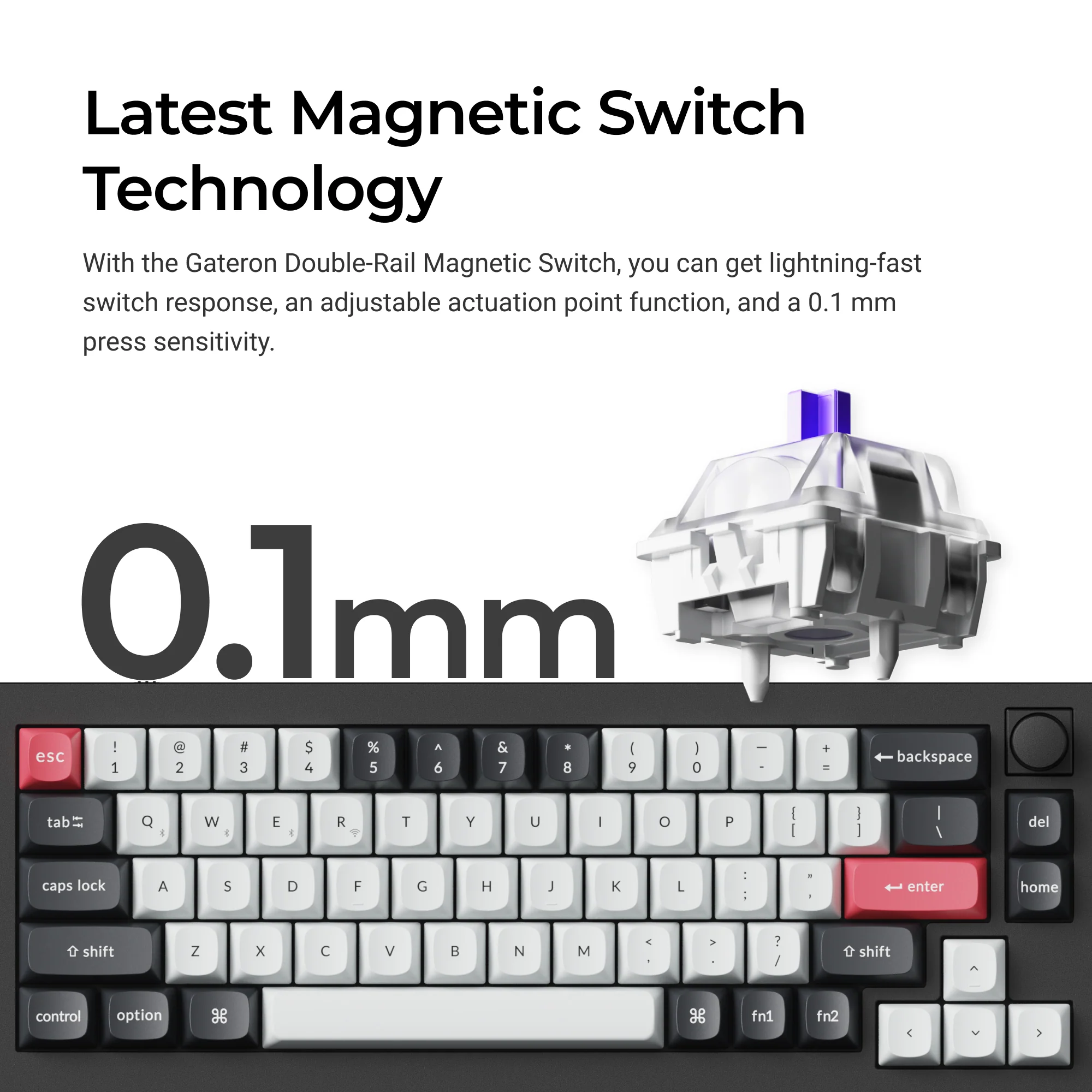 Keychron Q2 HE QMK langaton mukautettava näppäimistö
