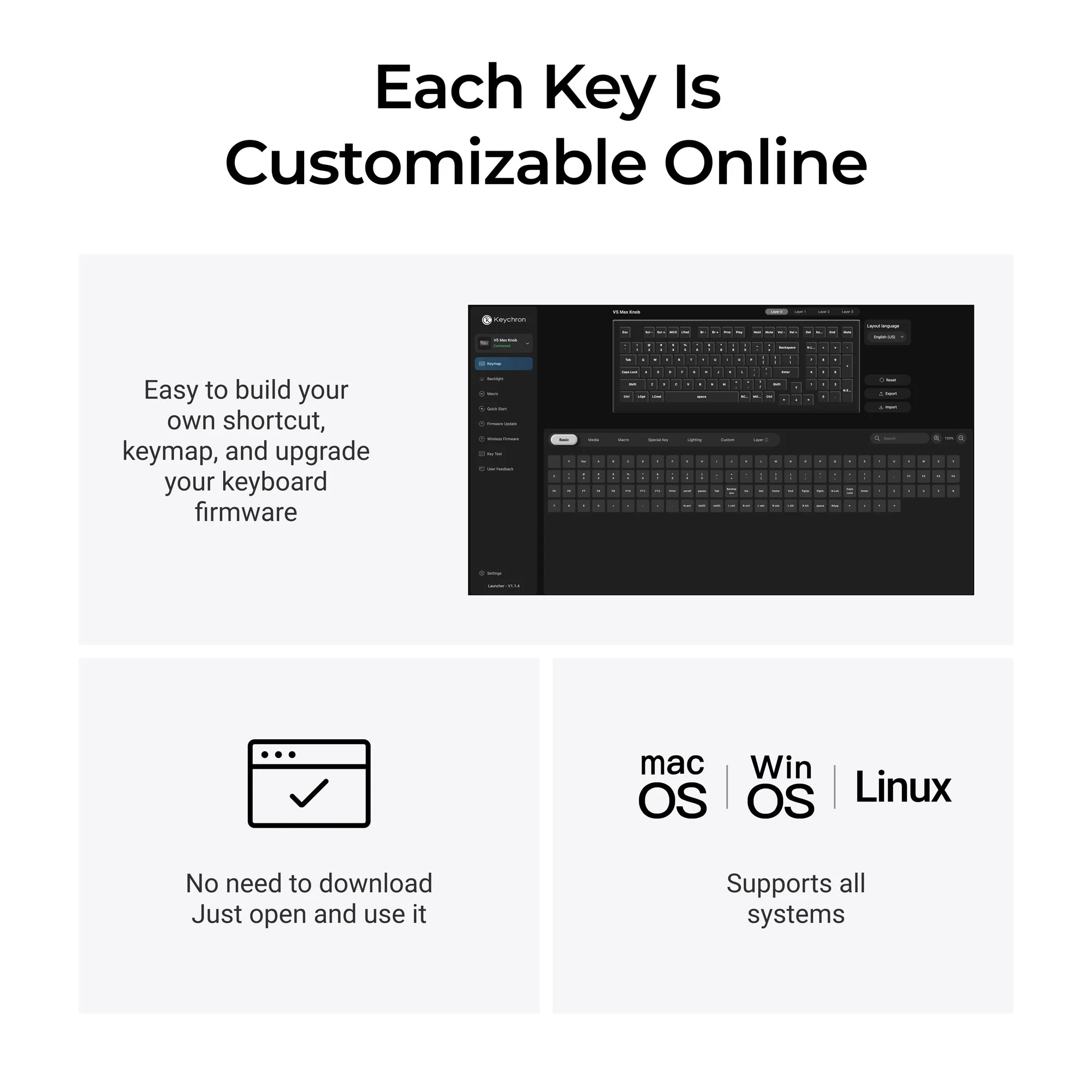 Teclado mecánico personalizado inalámbrico Keychron V5 Max QMK/VIA