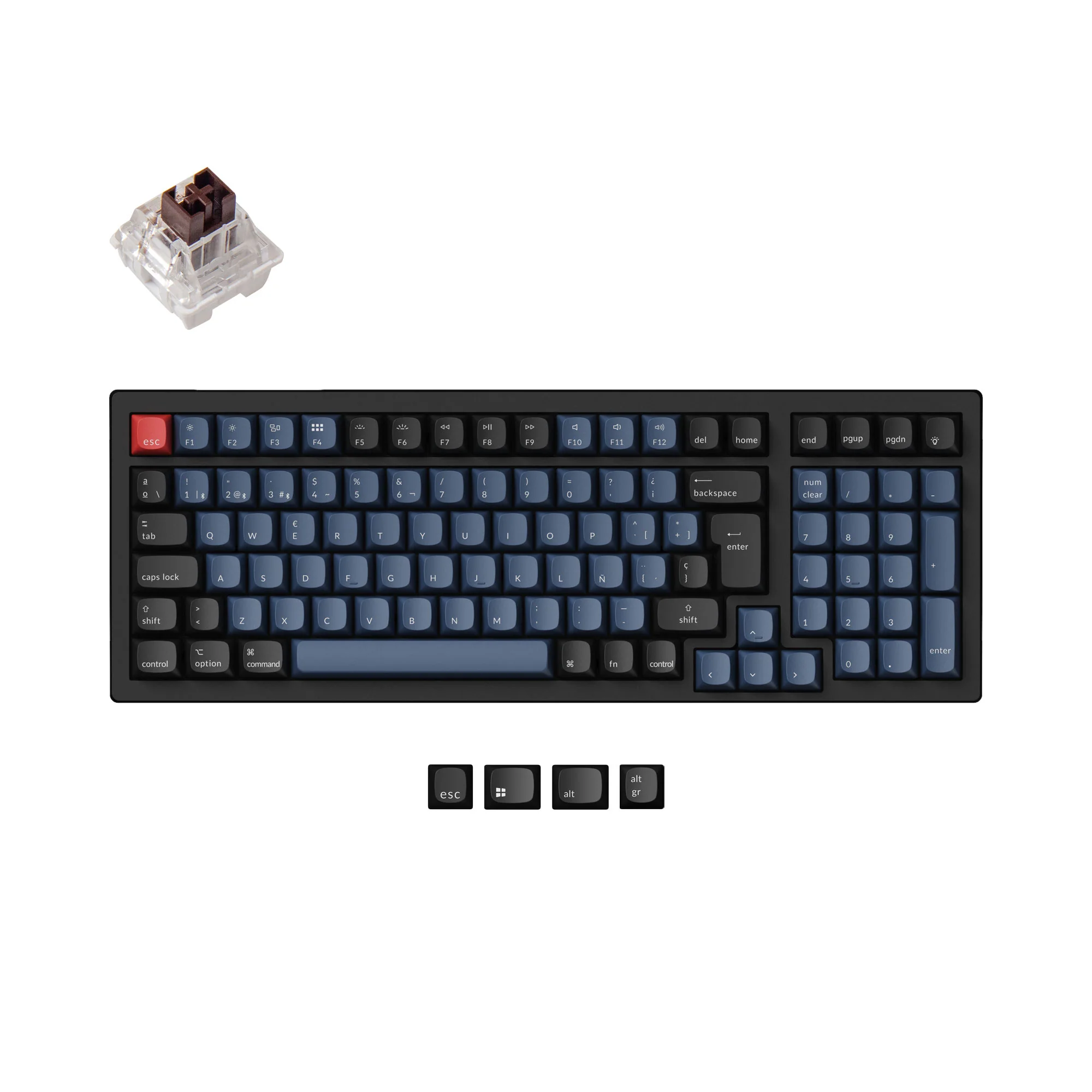 Keychron K4 Pro QMK/VIA Teclado Mecânico Sem Fio Coleção de Layout ISO