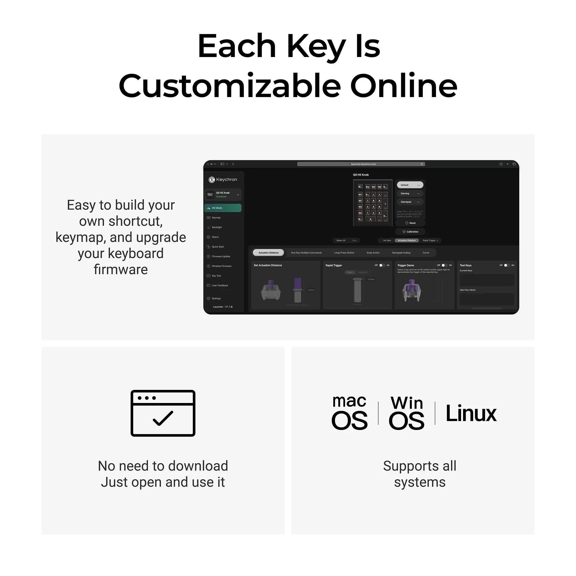 Keychron Q0 HE QMK langaton mukautettava numeronäppäimistö
