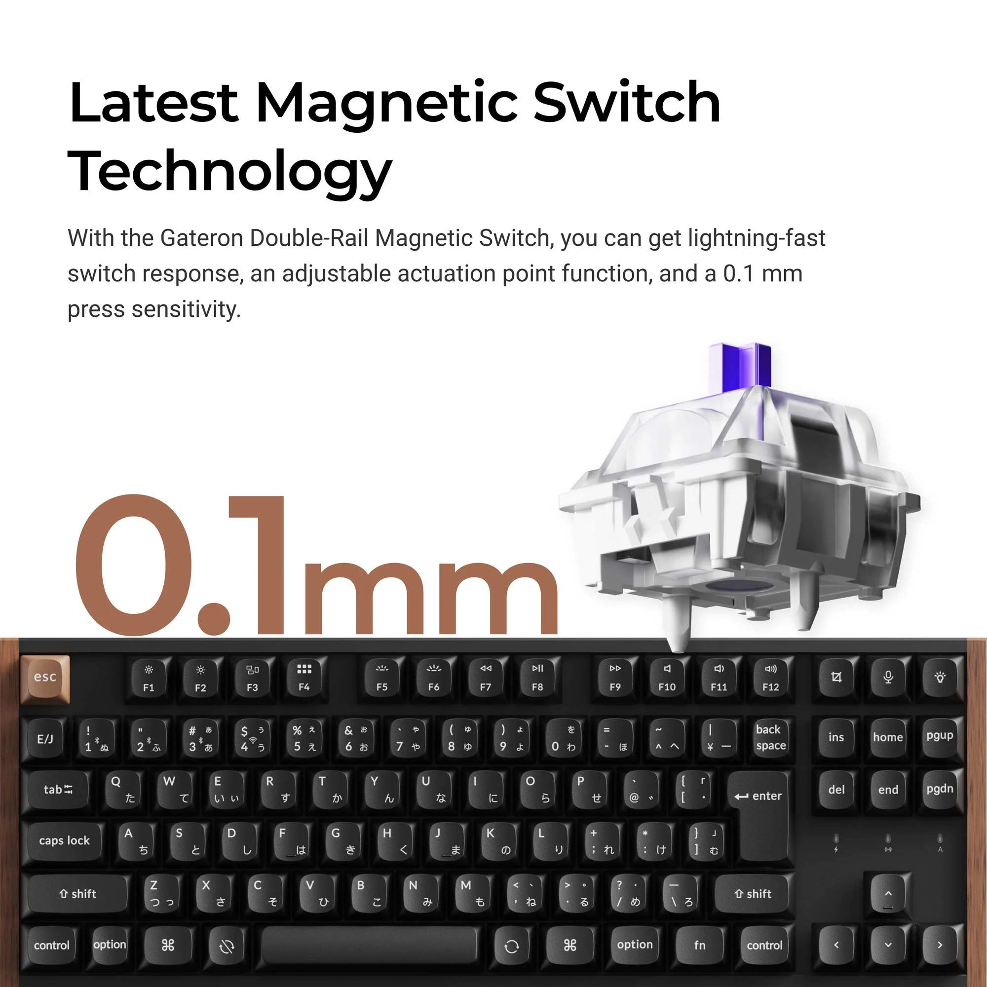Keychron K8 HE Teclado personalizado inalámbrico con interruptores magnéticos (distribución JIS japonesa)