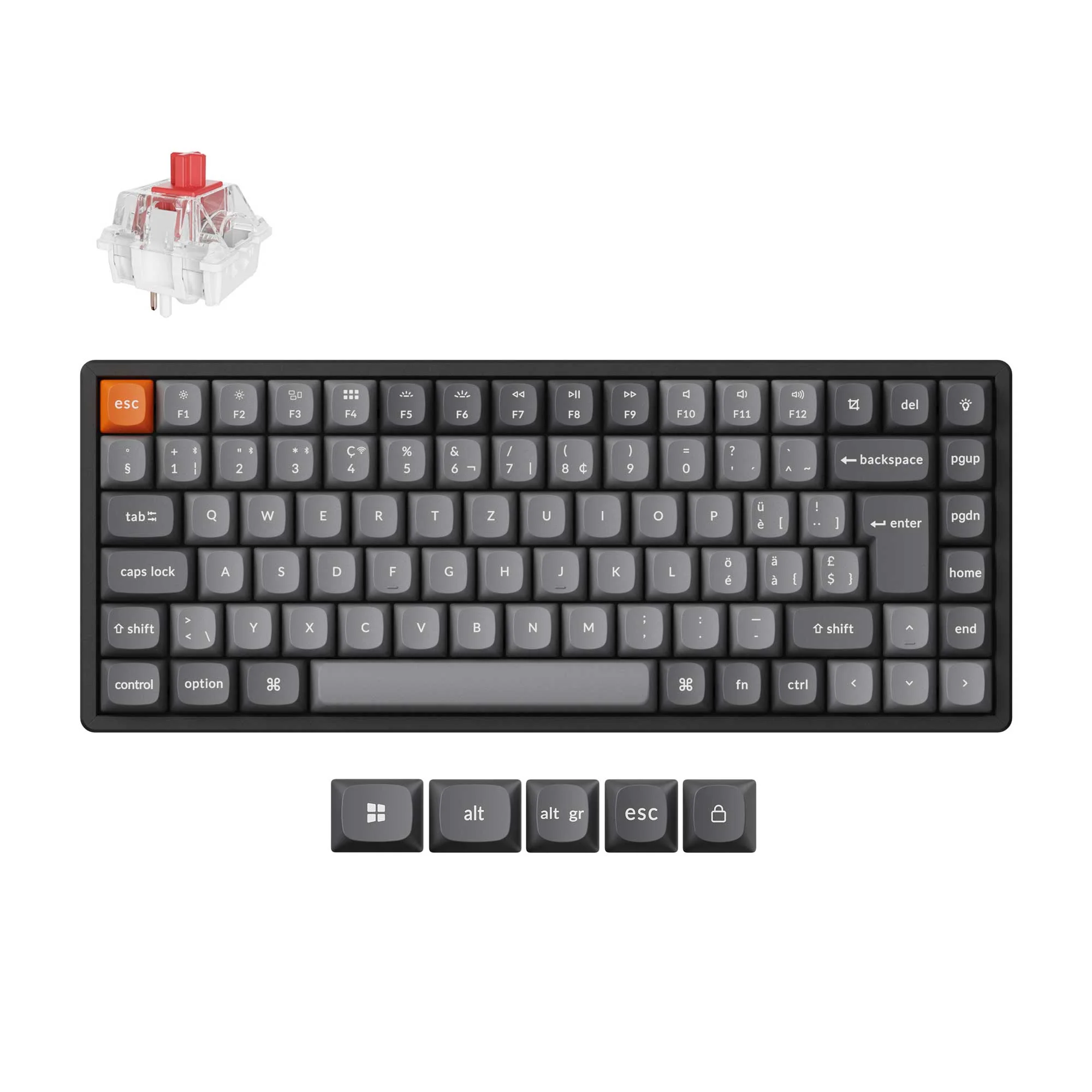 Keychron K2 Max Teclado mecánico inalámbrico QMK, colección de distribución ISO