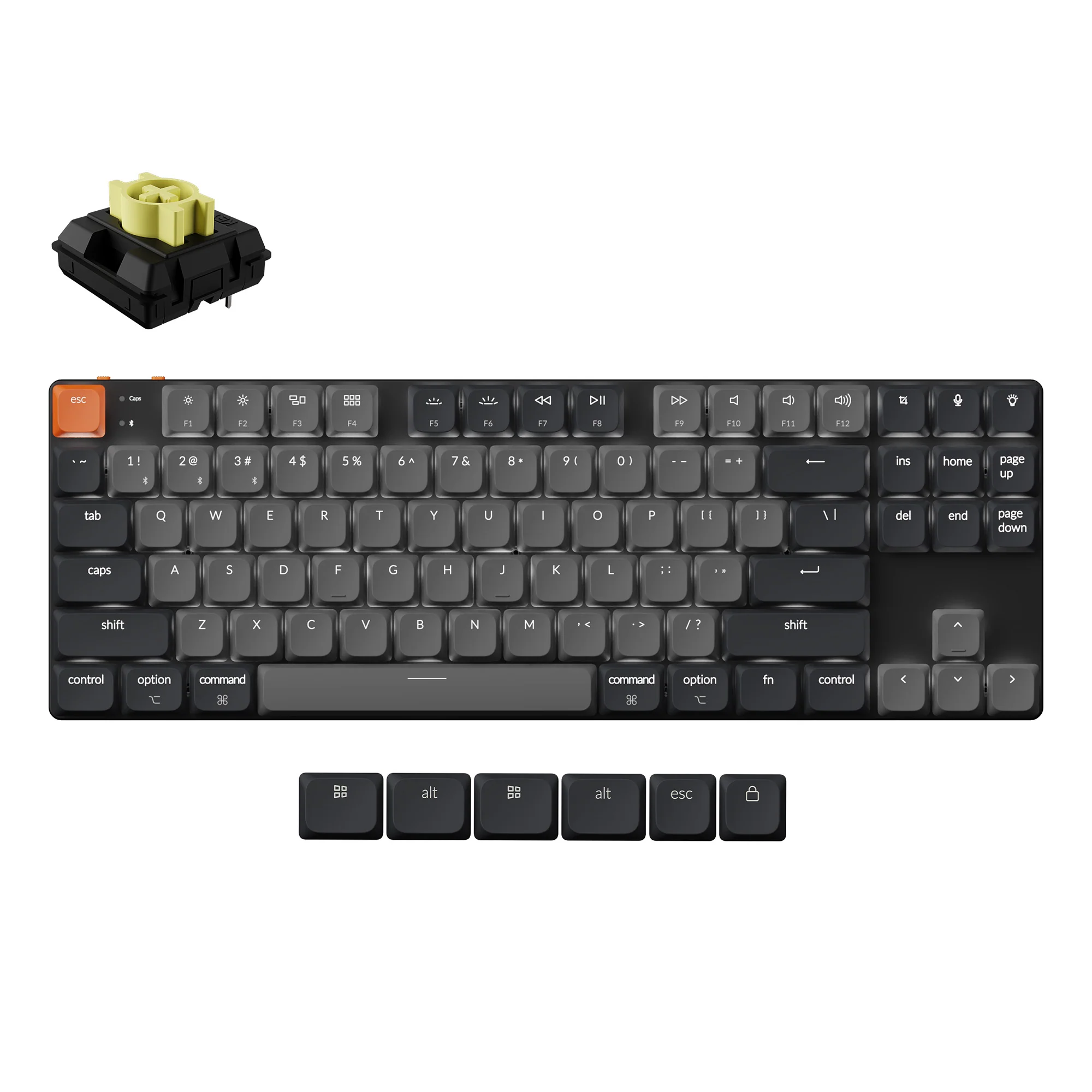 Teclado mecânico sem fio QMK Keychron K1 (Versão 6)