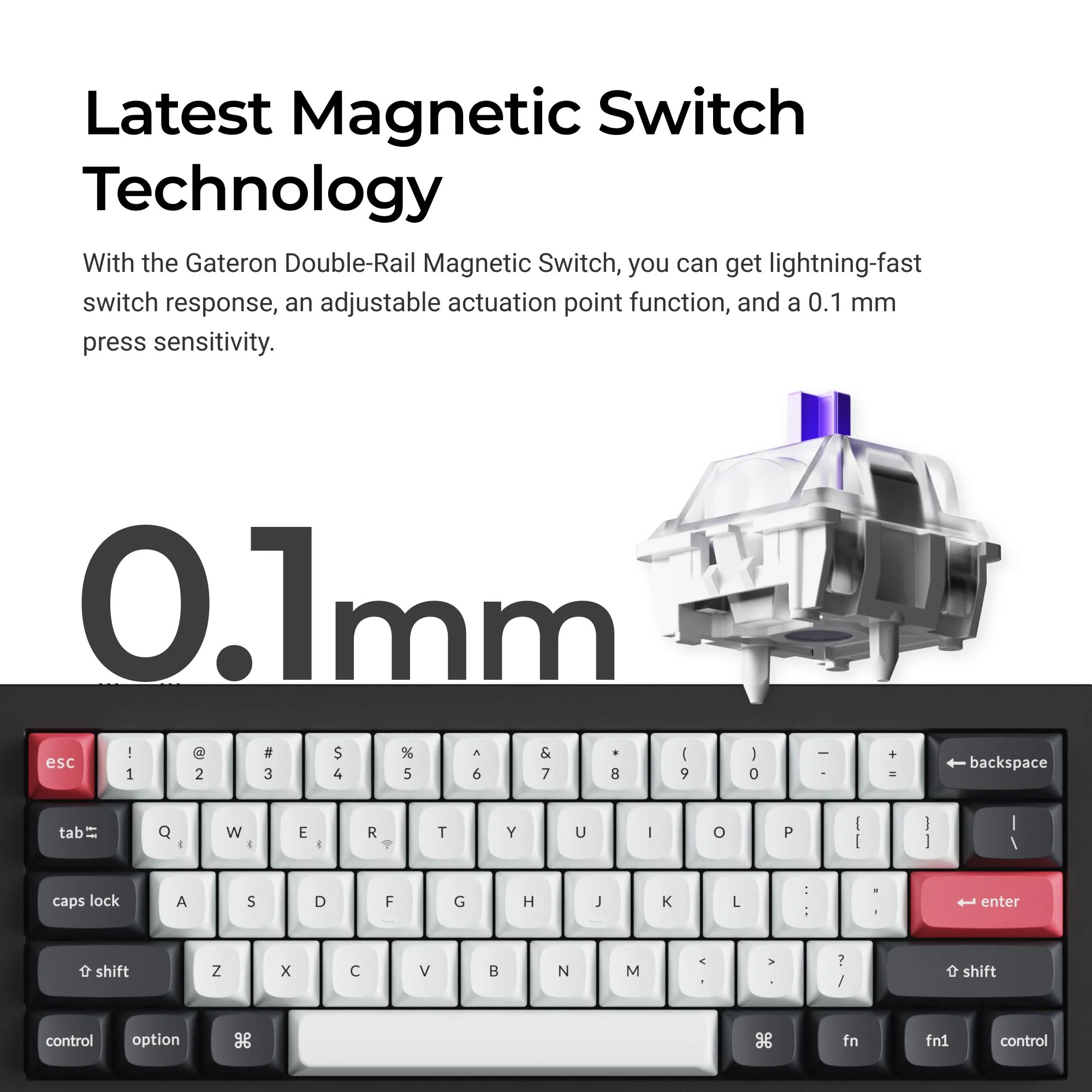 Keychron Q4 HE Clavier sans fil personnalisé QMK