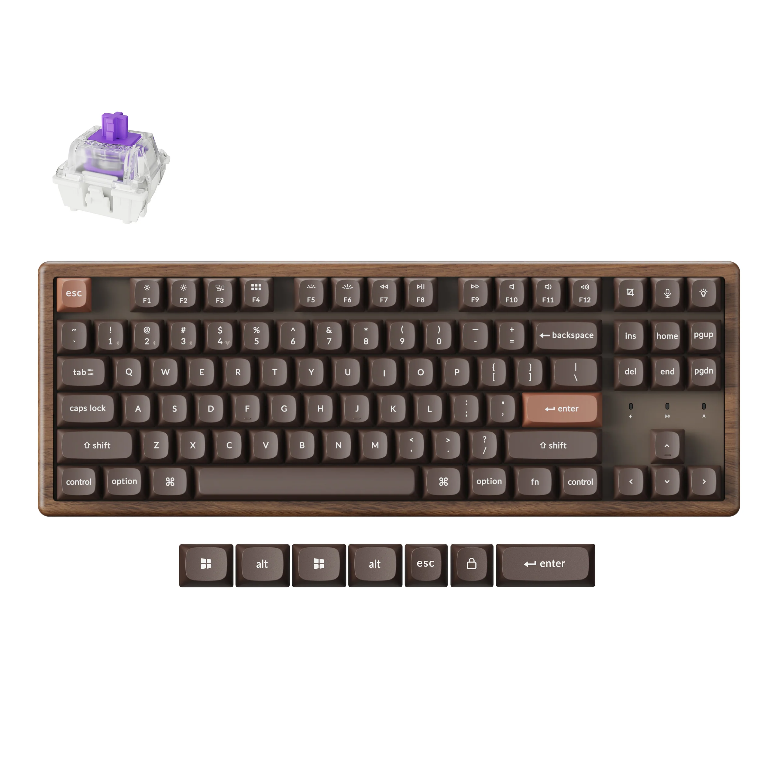 Keychron K8 HE Teclado Inalámbrico Personalizable con Interruptores Magnéticos - Edición Especial Todo Madera