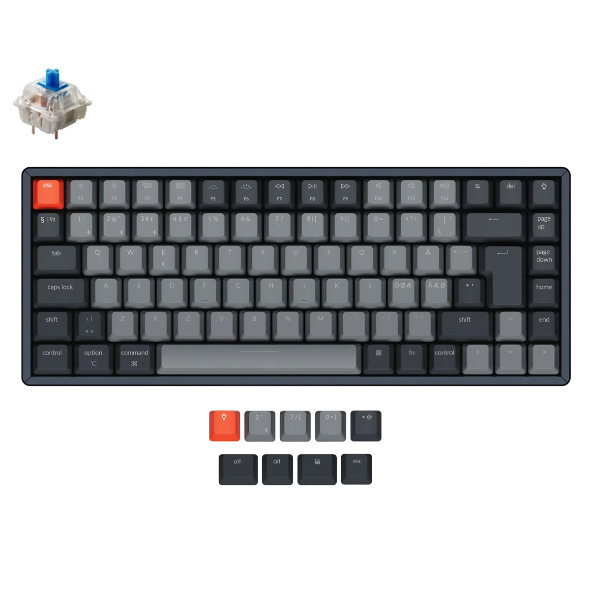 Keychron K2 draadloos mechanisch toetsenbord (Noordse ISO-indeling) - versie 2