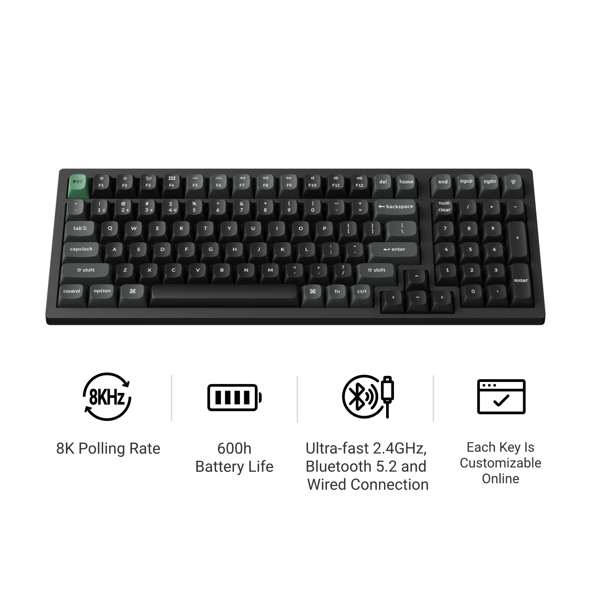 Teclado mecánico inalámbrico personalizado Keychron K4 Ultra 8K