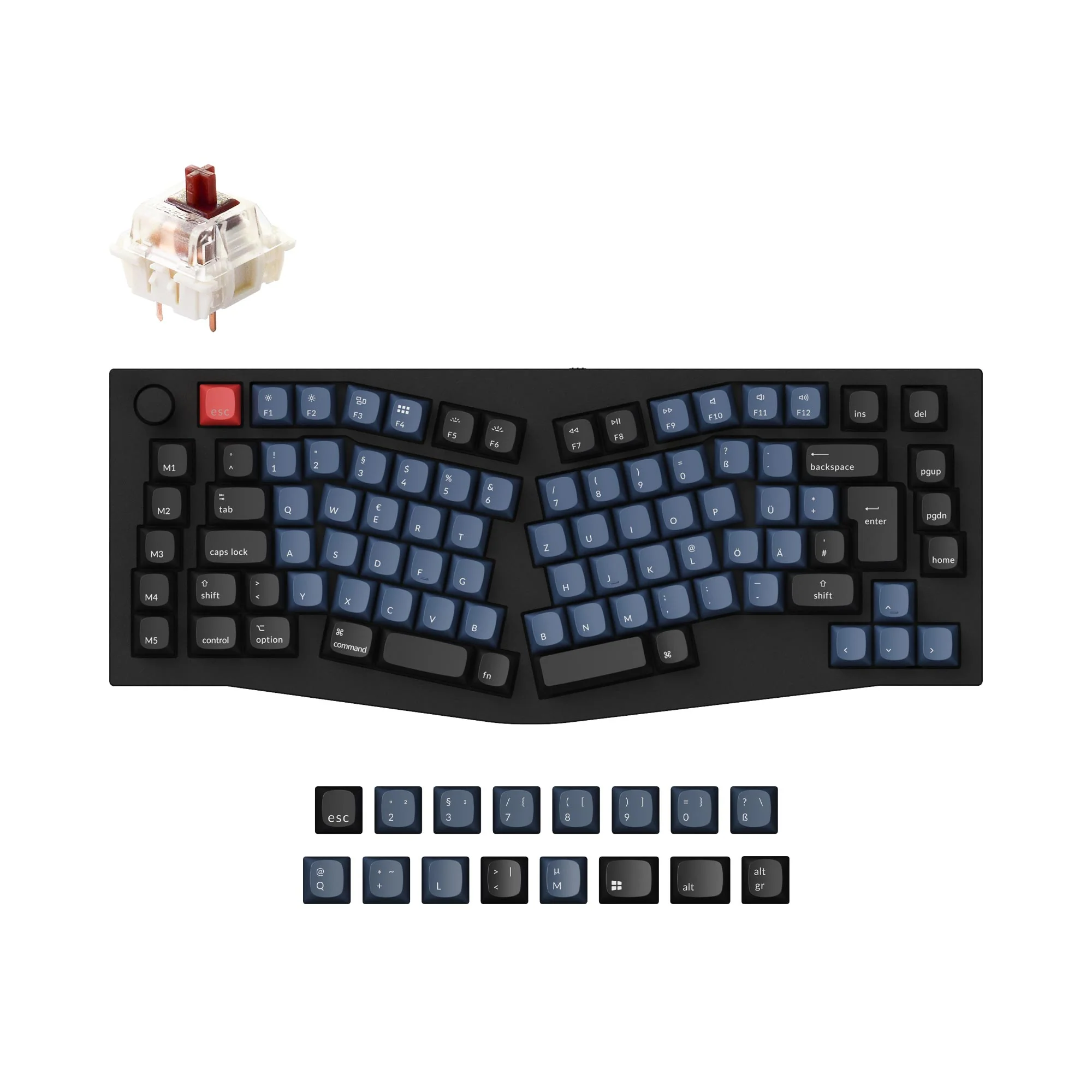 Keychron Q10 (Alice-asettelu) QMK Custom -mekaaninen näppäimistö, ISO-asettelukokoelma