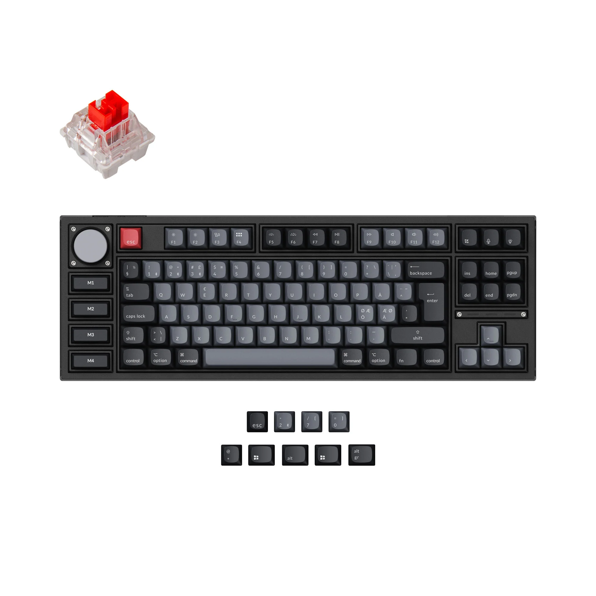 Coleção de Teclado Mecânico Personalizado Sem Fio Keychron Q3 Pro QMK/VIA com Layout ISO