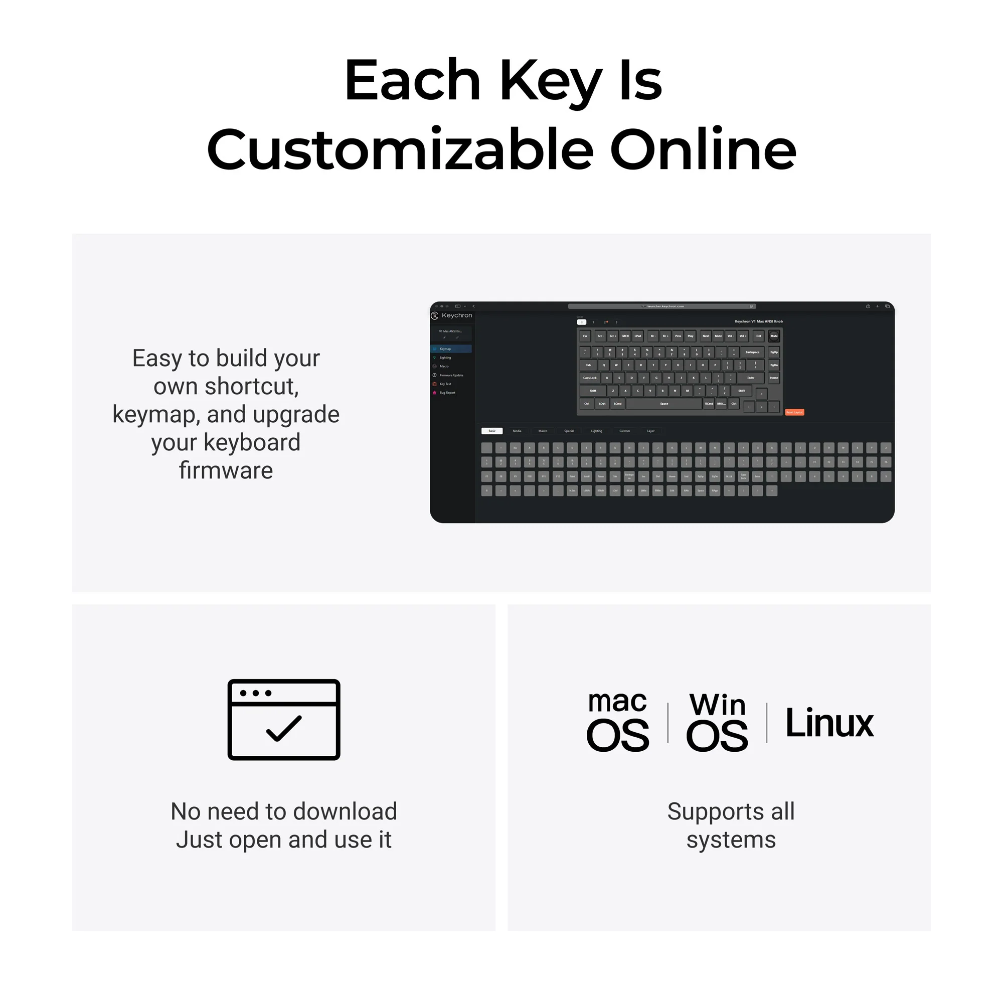 Keychron V1 Max QMK/VIA Wireless Custom Mechanical Keyboard