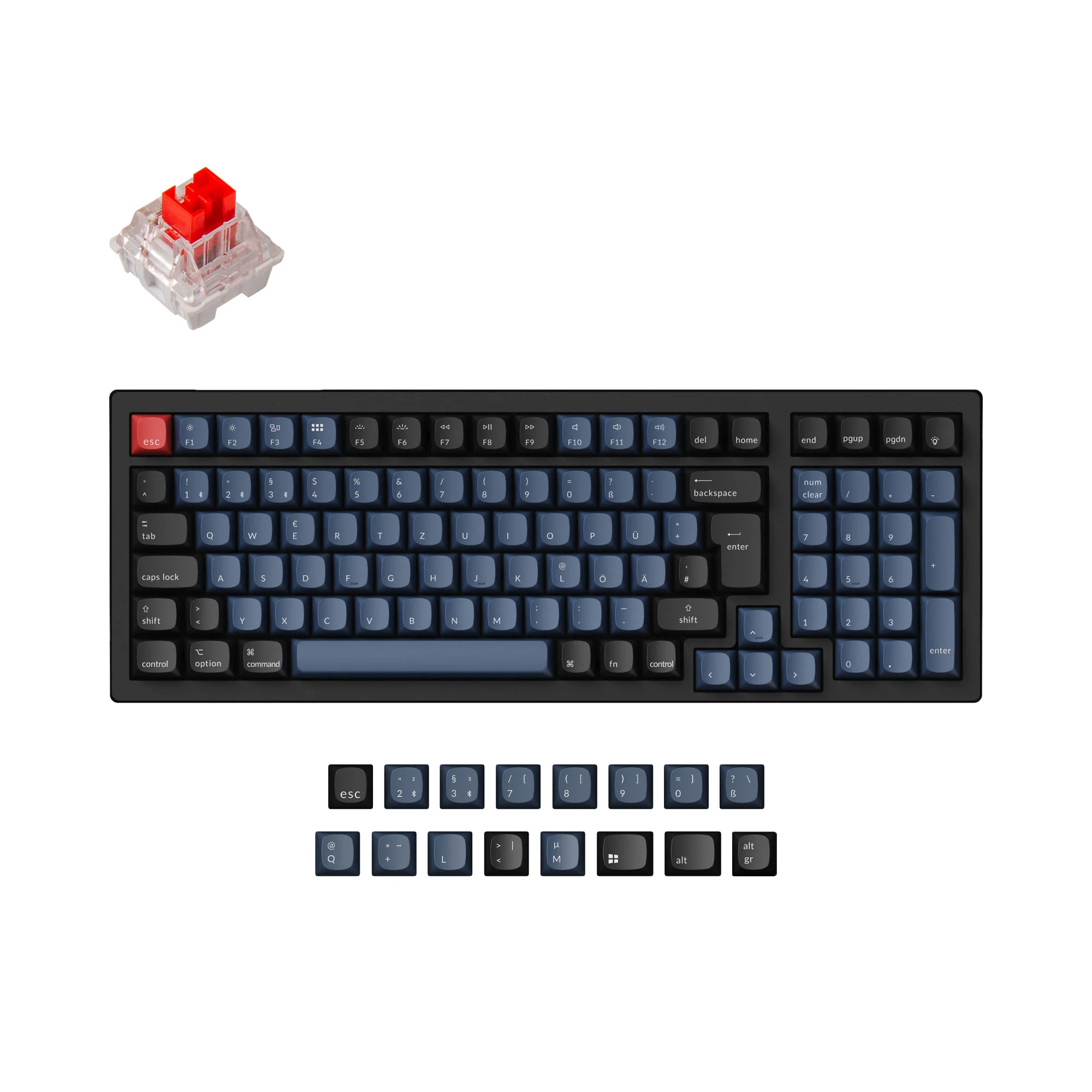 Keychron K4 Pro QMK/VIA Teclado Mecânico Sem Fio Coleção de Layout ISO