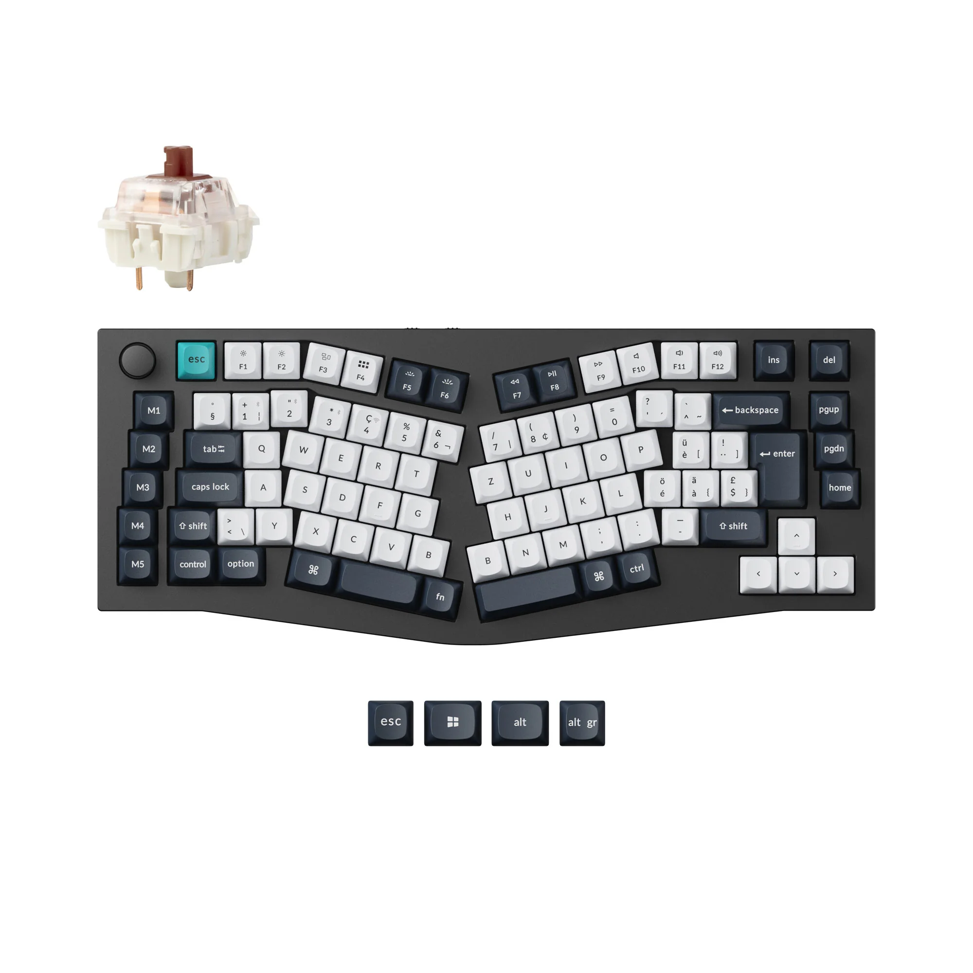 Keychron Q10 Max (Alice-asettelu) QMK mukautettu mekaaninen näppäimistö, ISO-asettelukokoelma