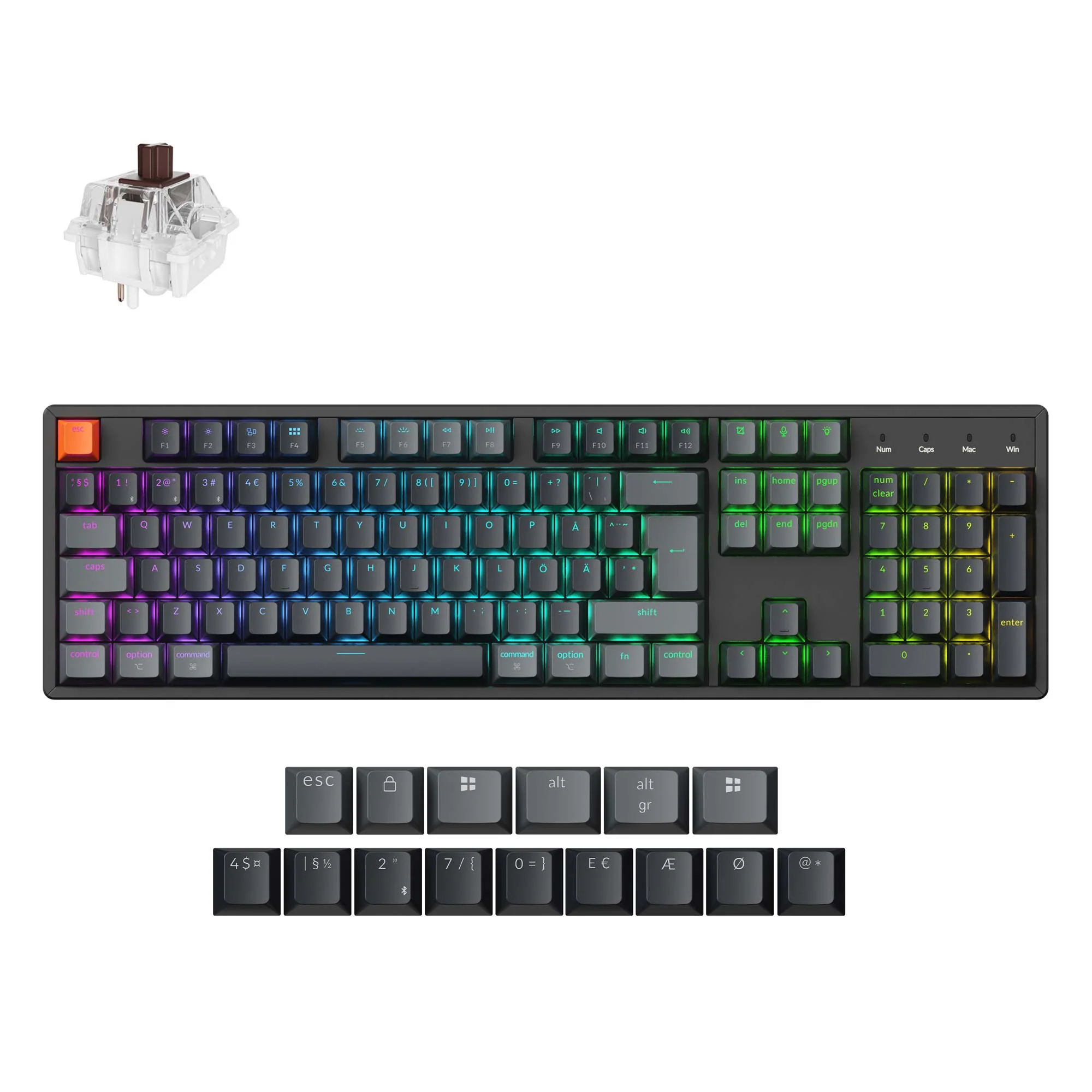 Keychron K10 Teclado mecánico inalámbrico QMK (distribución ISO) - Versión 2