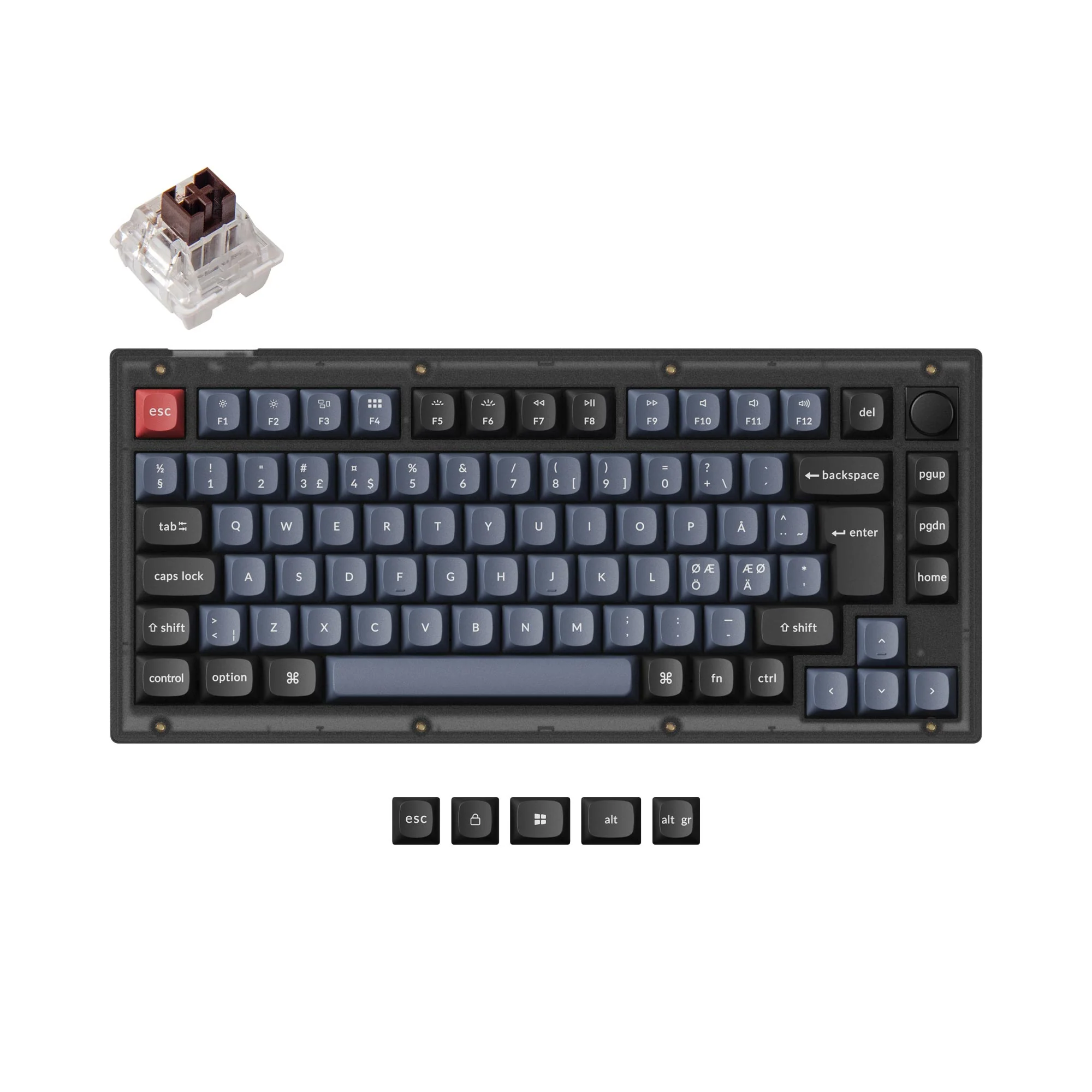Keychron V1 QMK Custom mekanisk tastatur ISO-layout-kollektion