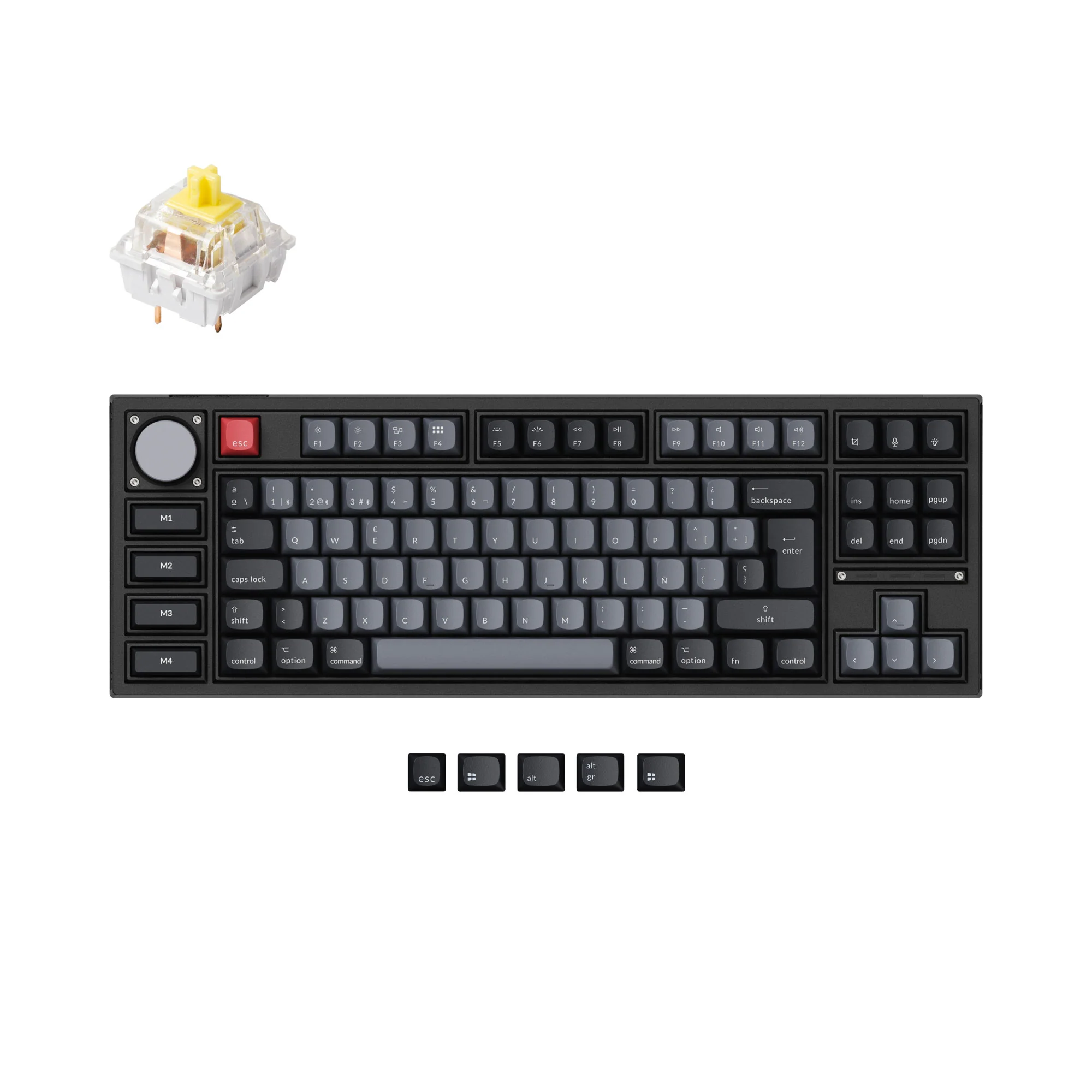 Coleção de Teclado Mecânico Personalizado Sem Fio Keychron Q3 Pro QMK/VIA com Layout ISO