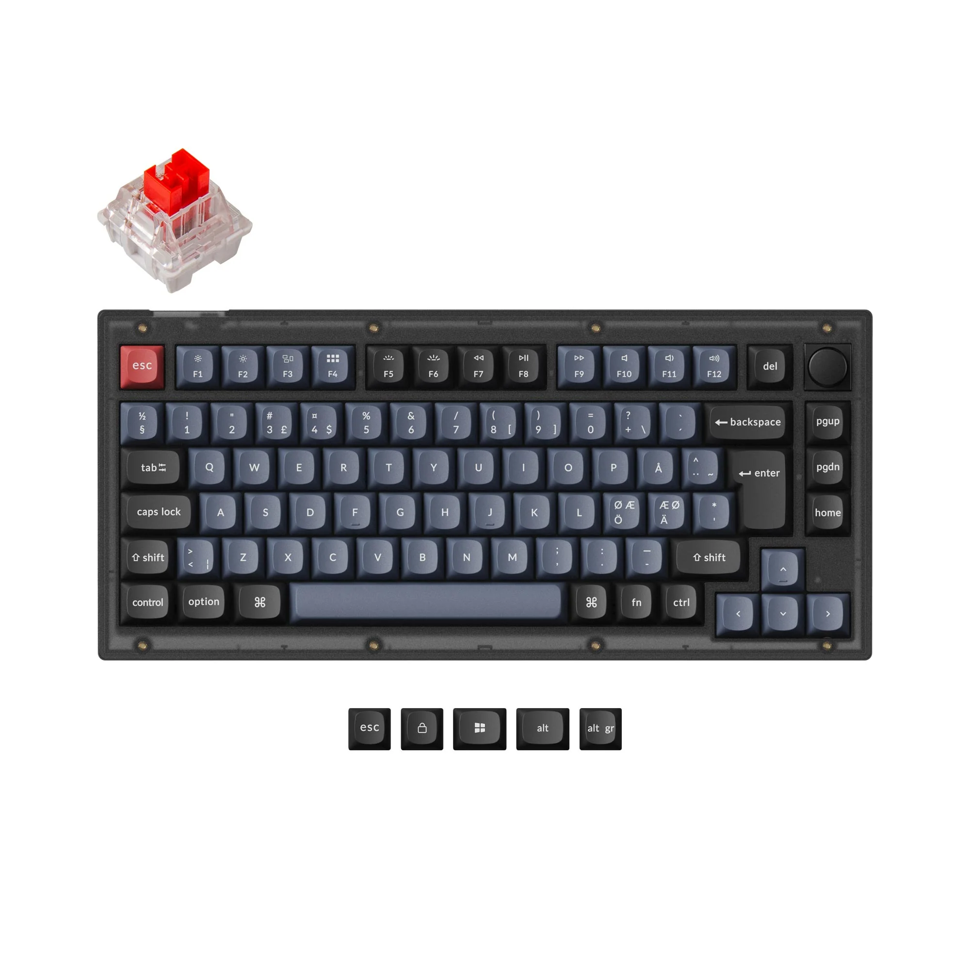 Keychron V1 QMK Custom mekanisk tastatur ISO-layout-kollektion