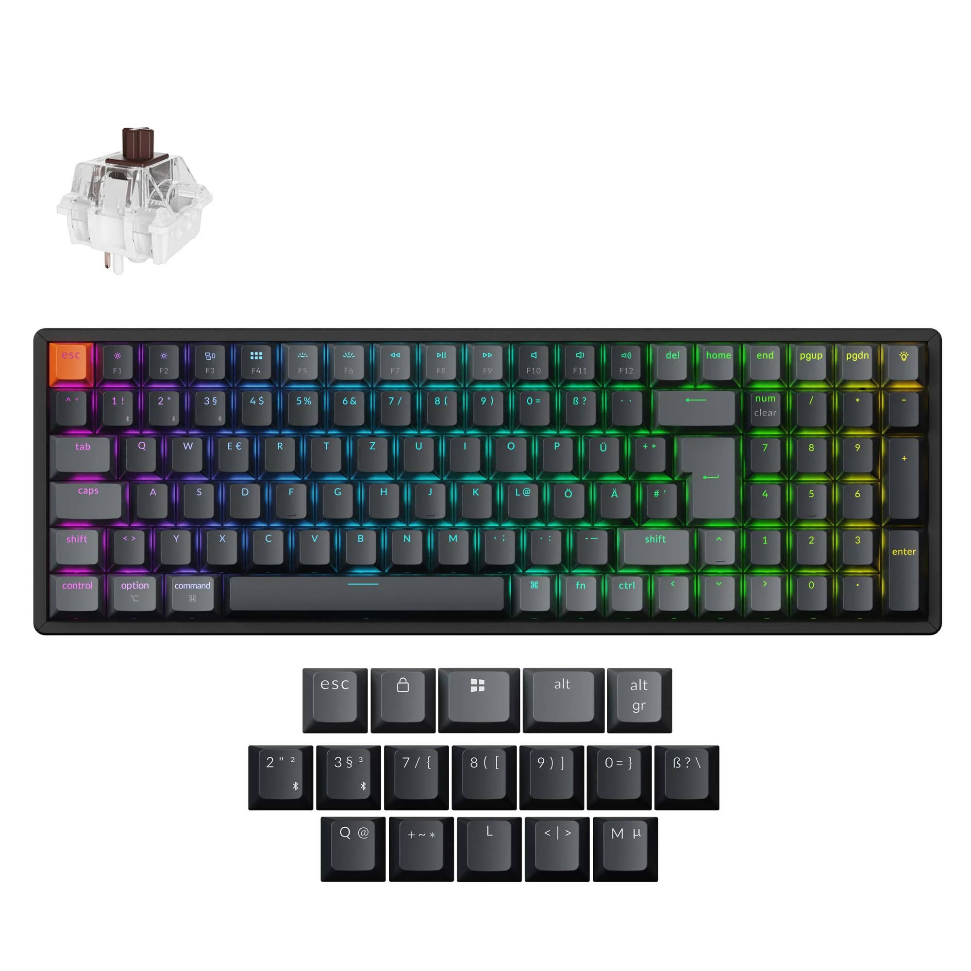 Teclado mecânico sem fio Keychron K4 QMK (layout ISO) - Versão 3
