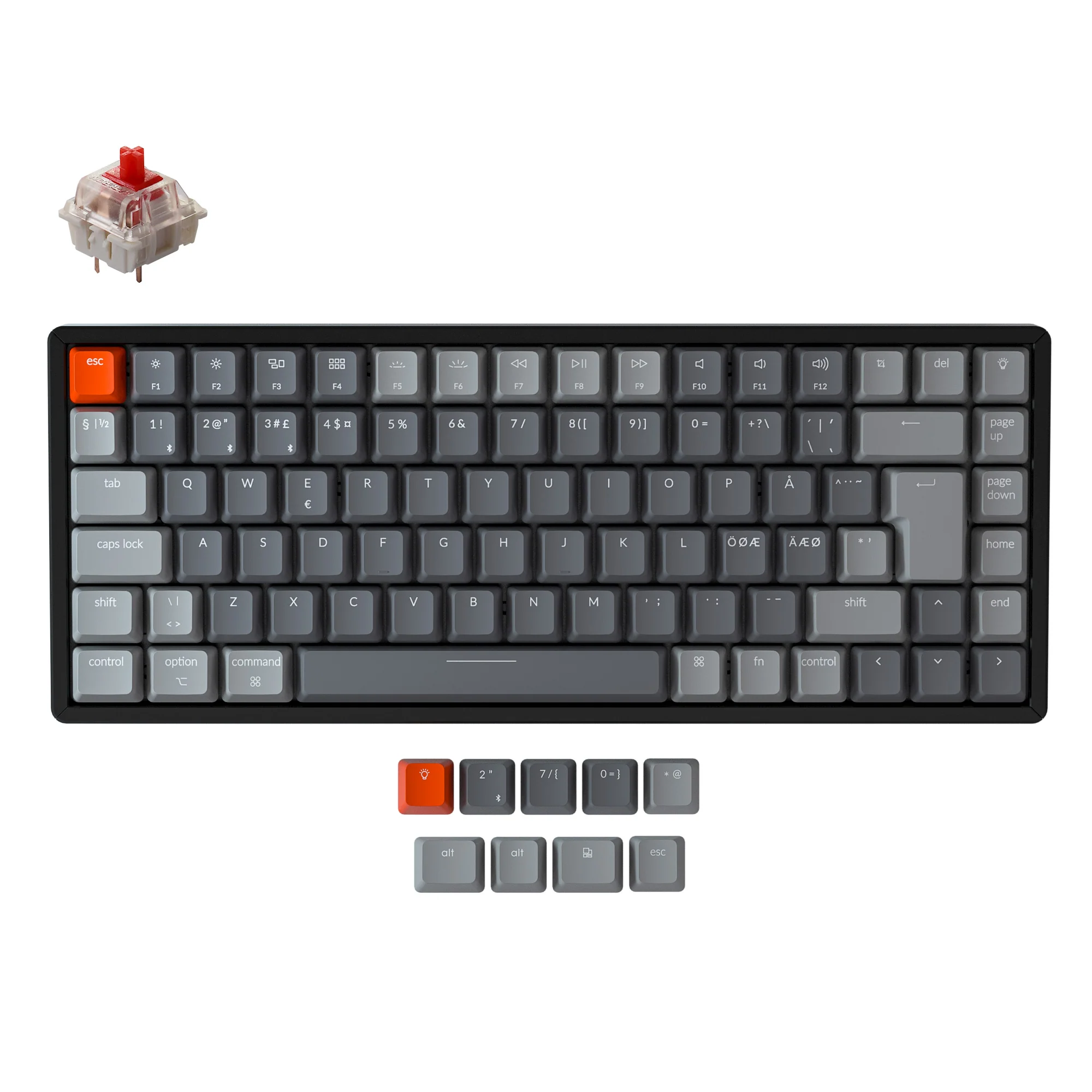 Keychron K2 draadloos mechanisch toetsenbord (Noordse ISO-indeling) - versie 2