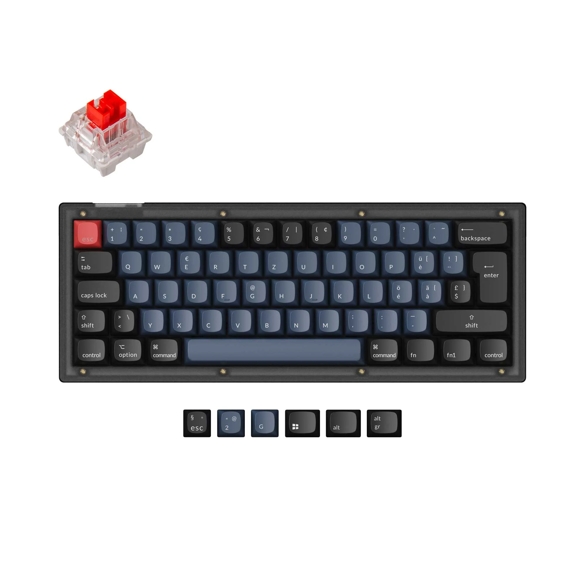 Colección de teclado mecánico personalizado Keychron V4 QMK con distribución ISO