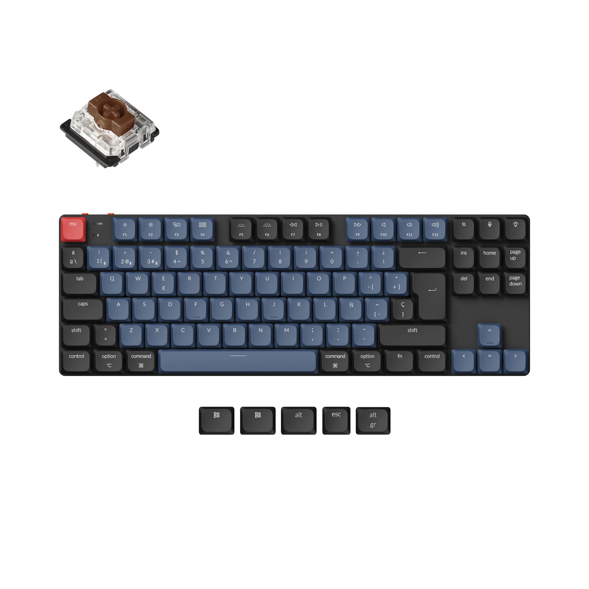 Keychron K1 Pro teclado mecánico inalámbrico personalizable QMK/VIA - colección de distribución ISO