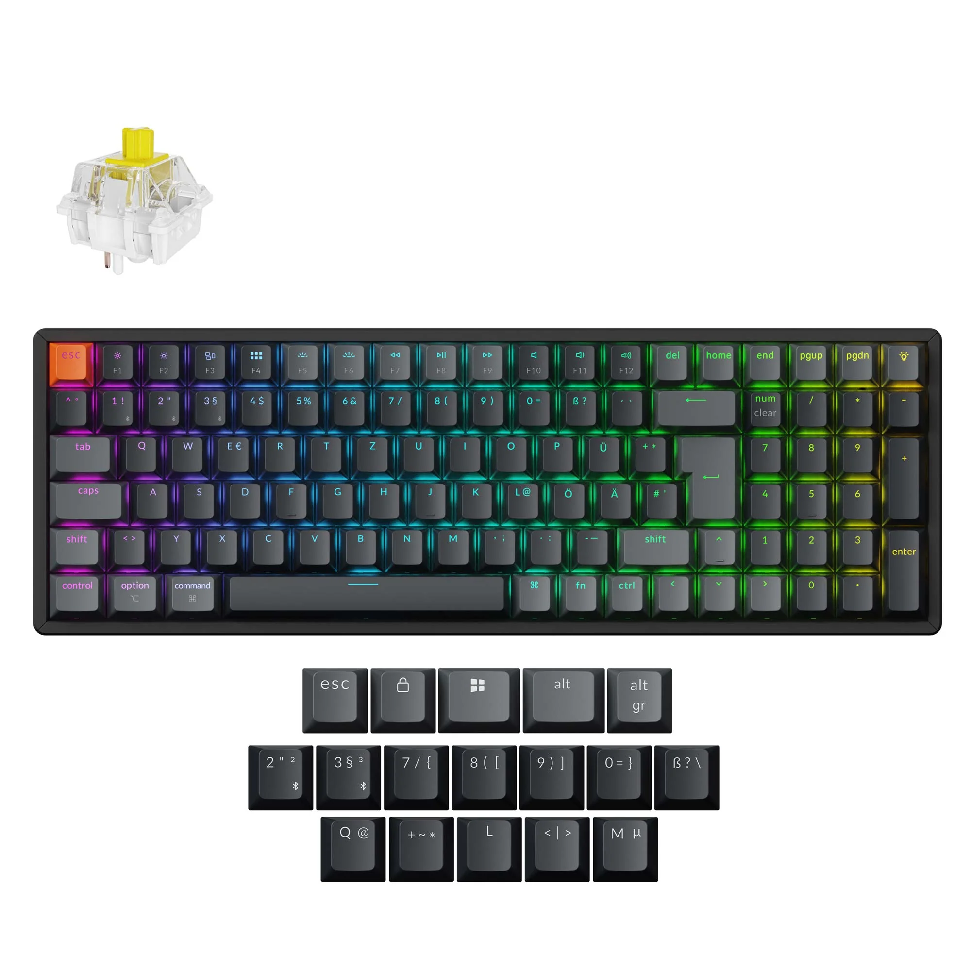 Teclado mecânico sem fio Keychron K4 QMK (layout ISO) - Versão 3