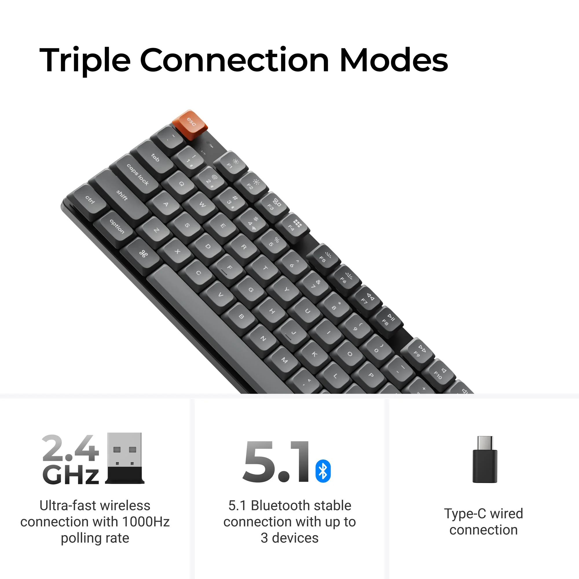 Teclado mecánico personalizado inalámbrico Keychron K1 Max QMK/VIA