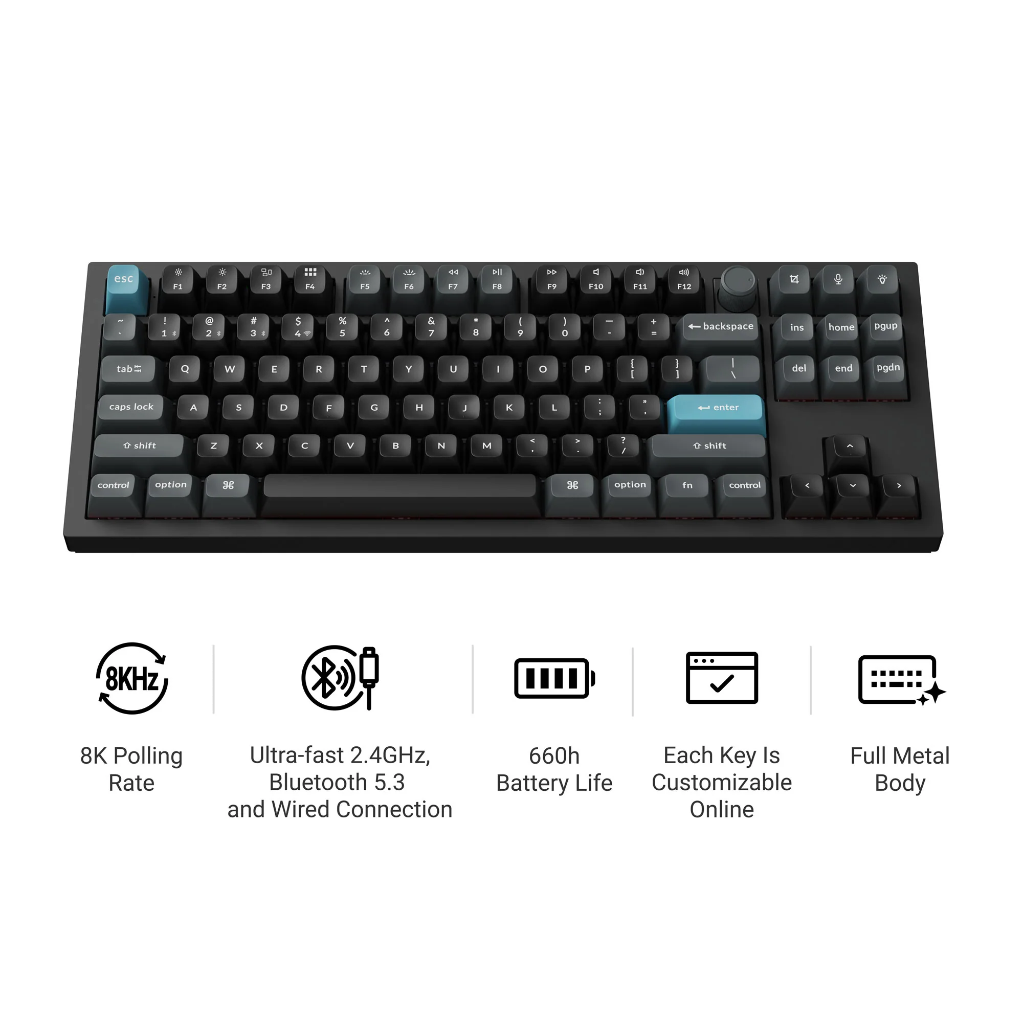 Teclado mecánico personalizado inalámbrico Keychron Q3 Ultra 8K