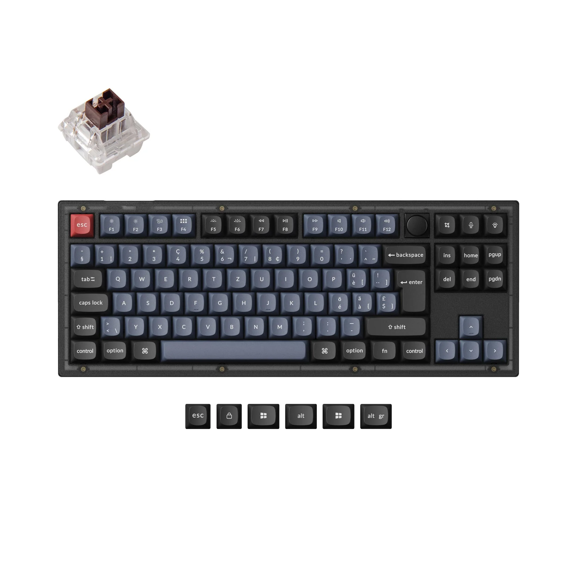 Keychron V3 QMK Custom -mekaaninen näppäimistö, ISO-asettelukokoelma