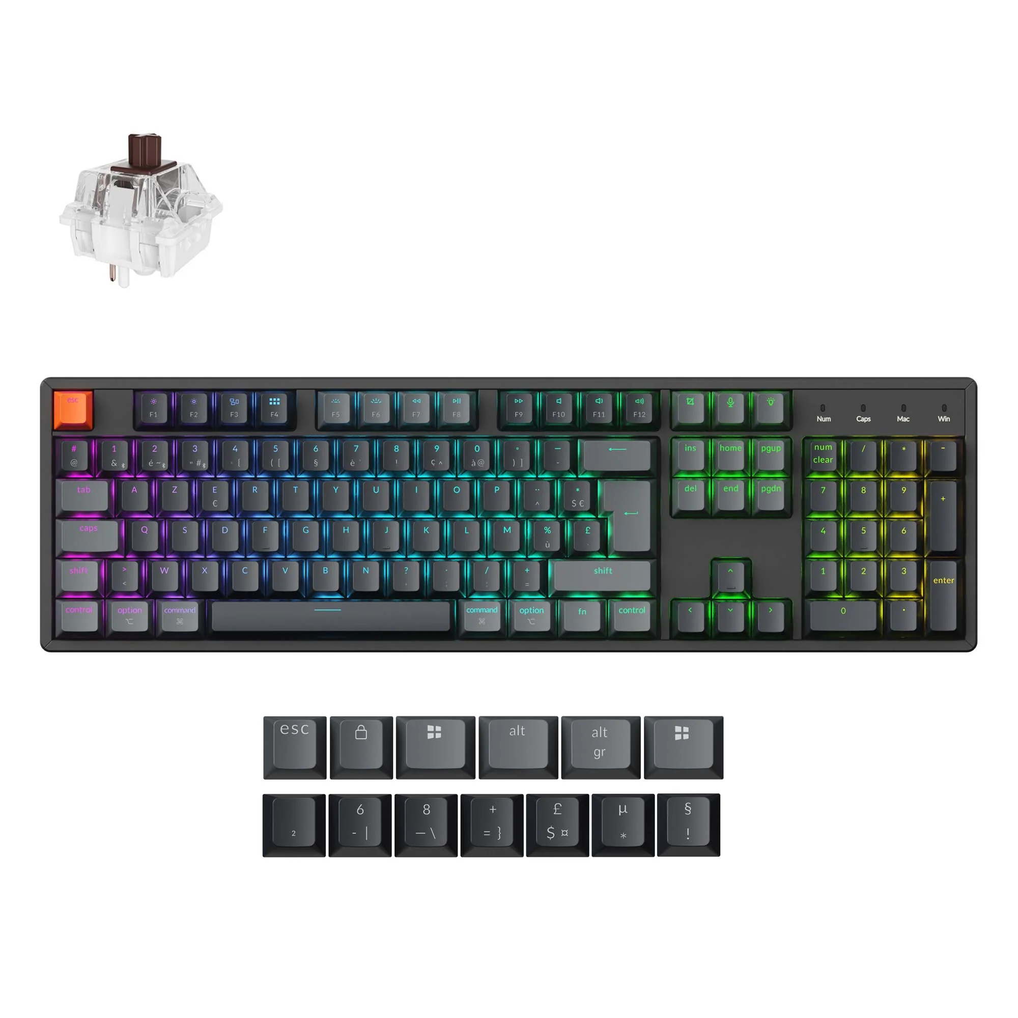 Keychron K10 Teclado mecánico inalámbrico QMK (distribución ISO) - Versión 2