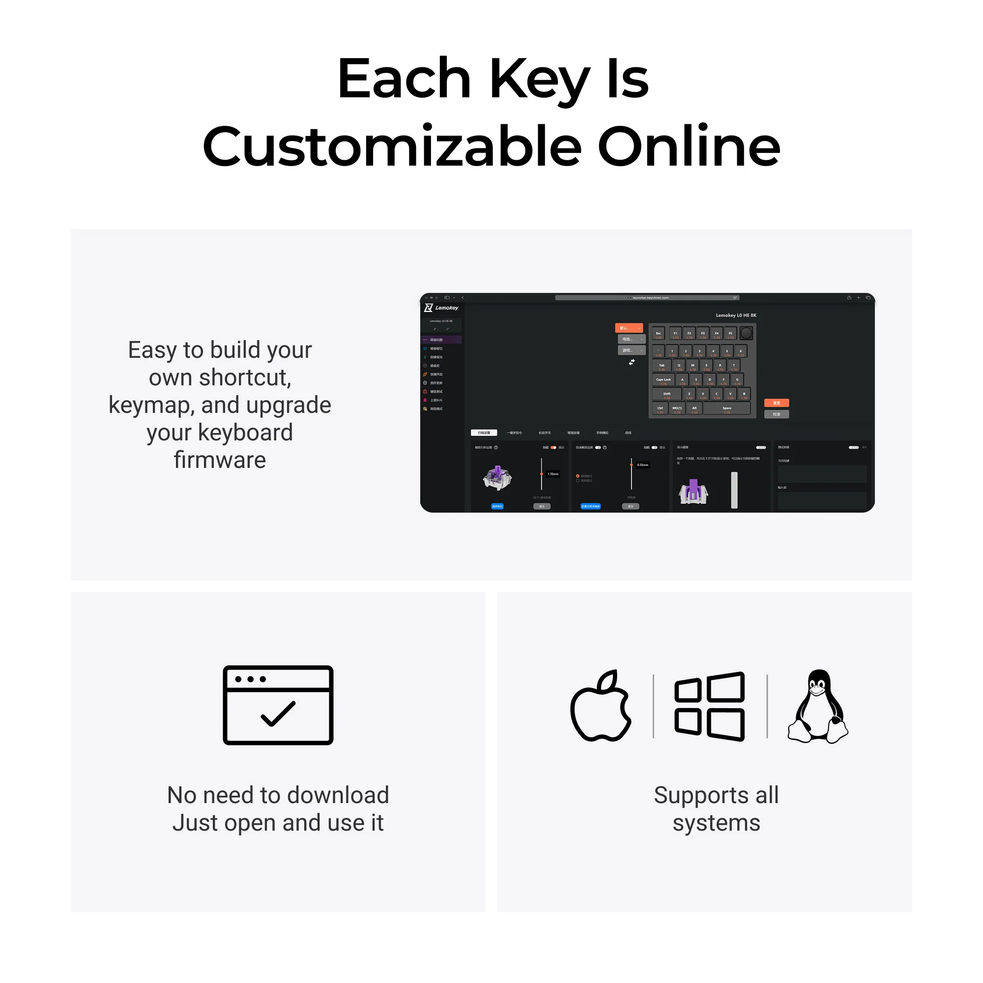 Lemokey L0 HE Teclado gaming de una mano con interruptores magnéticos