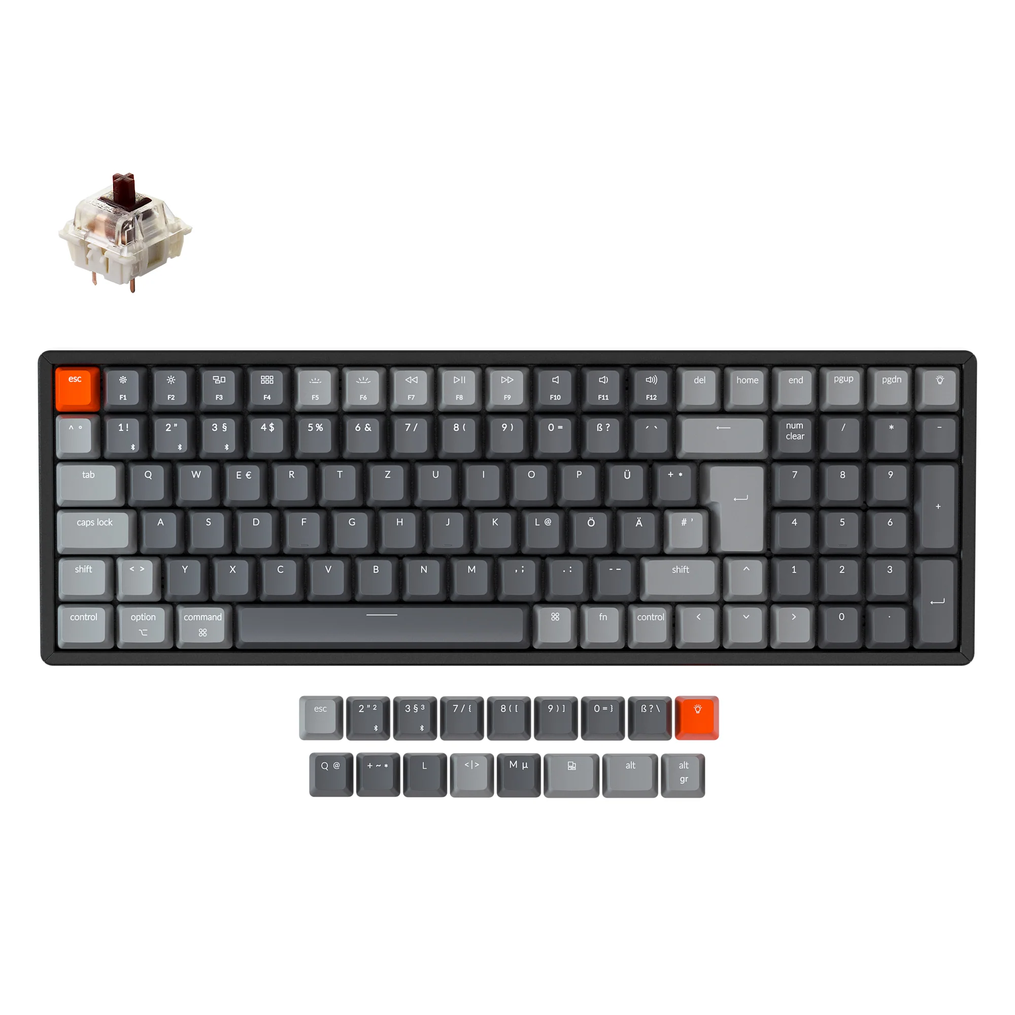 Bezprzewodowa mechaniczna klawiatura Keychron K4 (układ niemiecki ISO-DE) - wersja 2