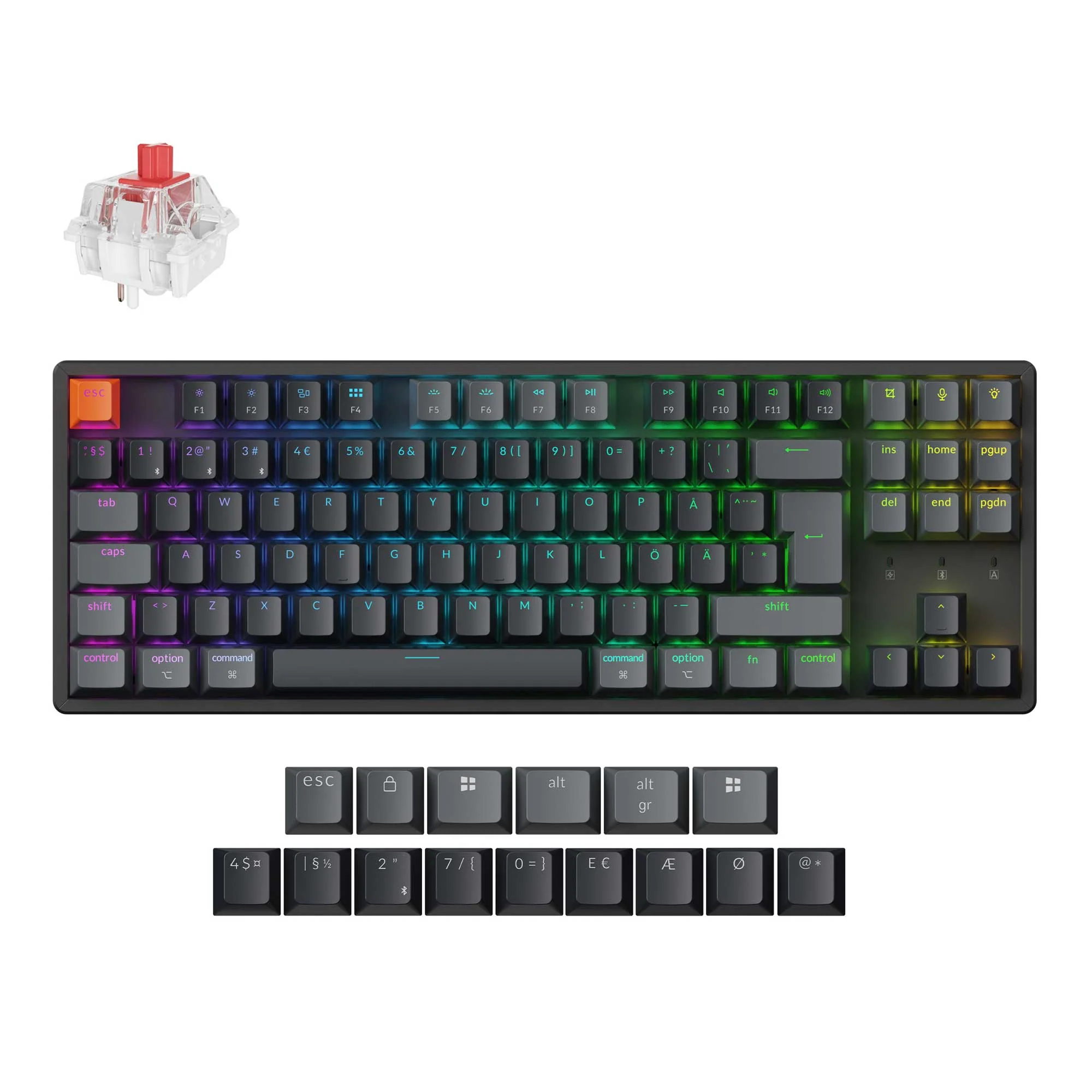 Keychron K8 QMK Wireless Mechanical Keyboard ISO Layout Collection (Version 2)
