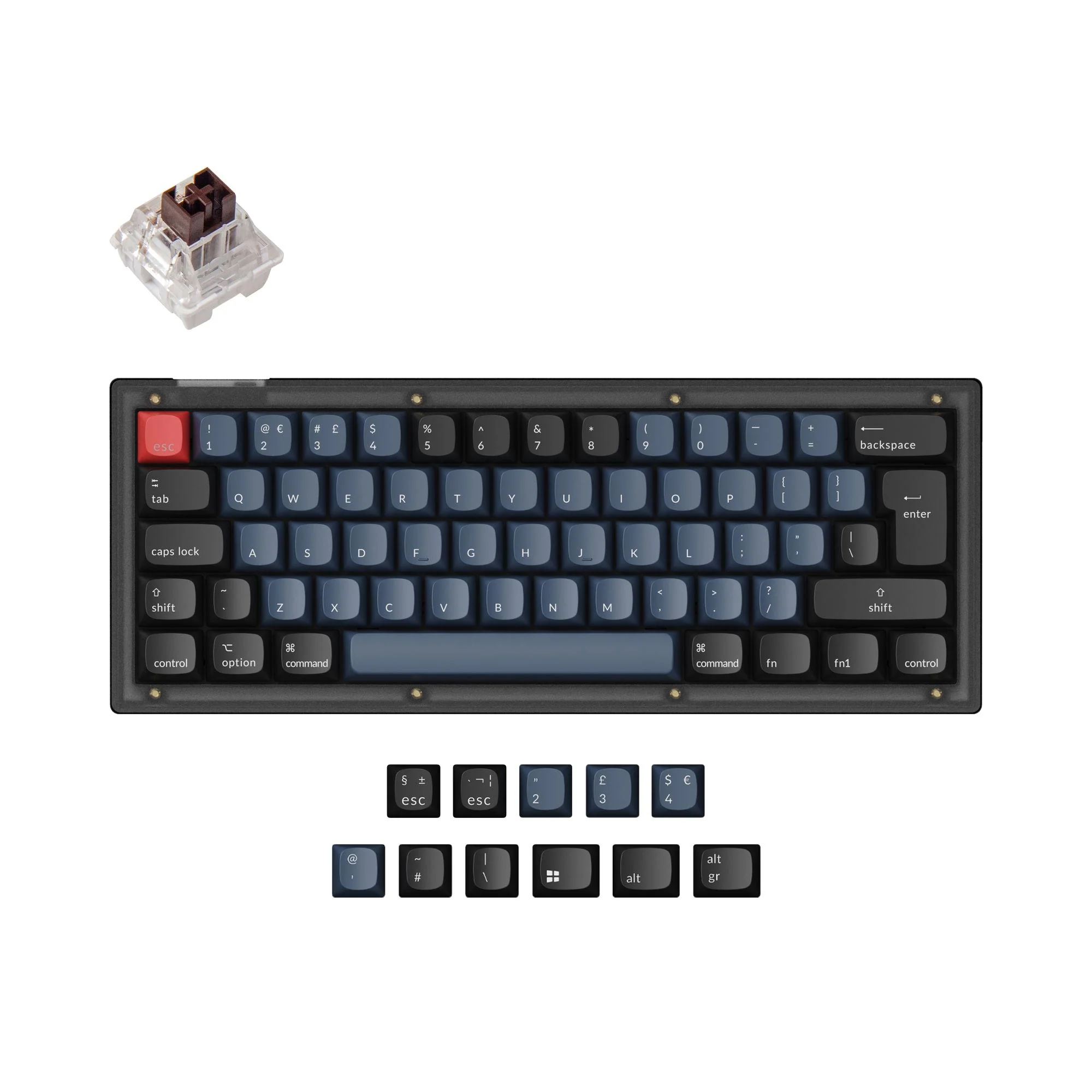 Colección de teclado mecánico personalizado Keychron V4 QMK con distribución ISO