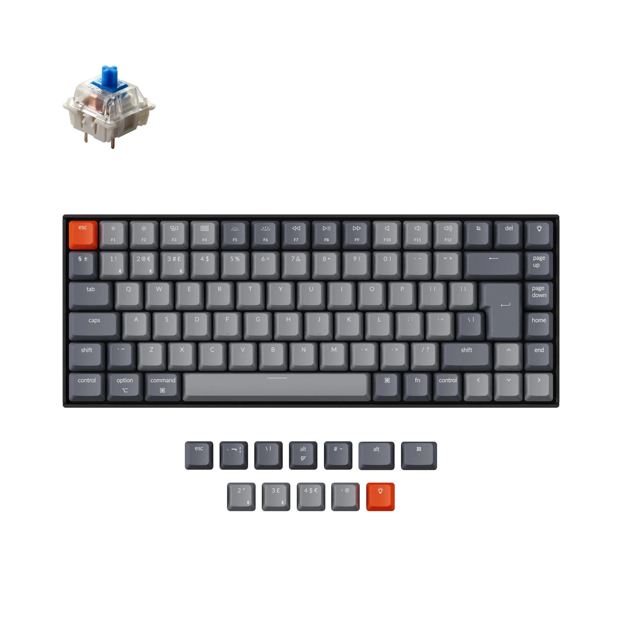 Teclado mecánico inalámbrico Keychron K2 (distribución ISO UK) - Versión 2