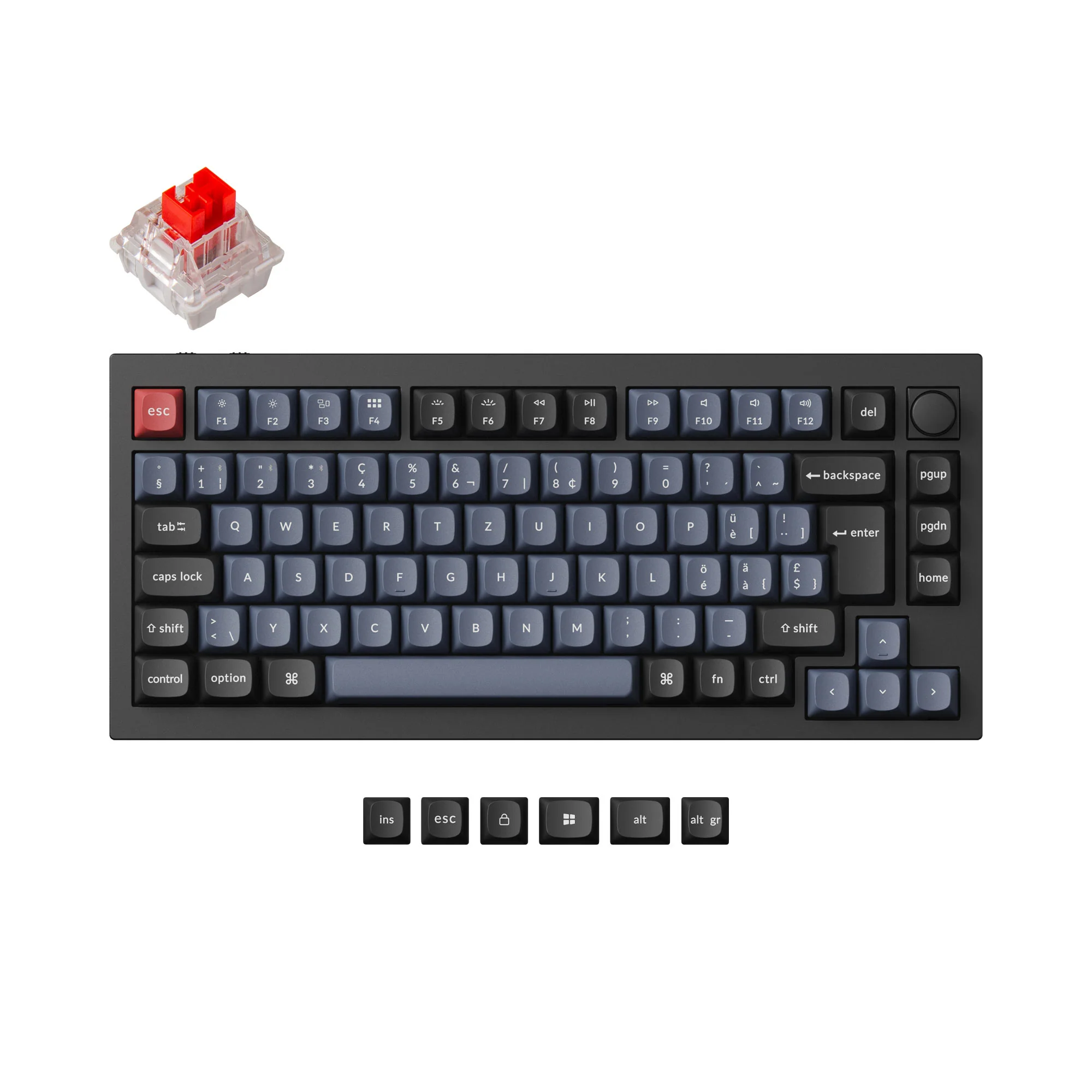 Keychron Q1 Pro QMK/VIA langaton Custom-mekaaninen näppäimistö ISO-asettelukokoelma