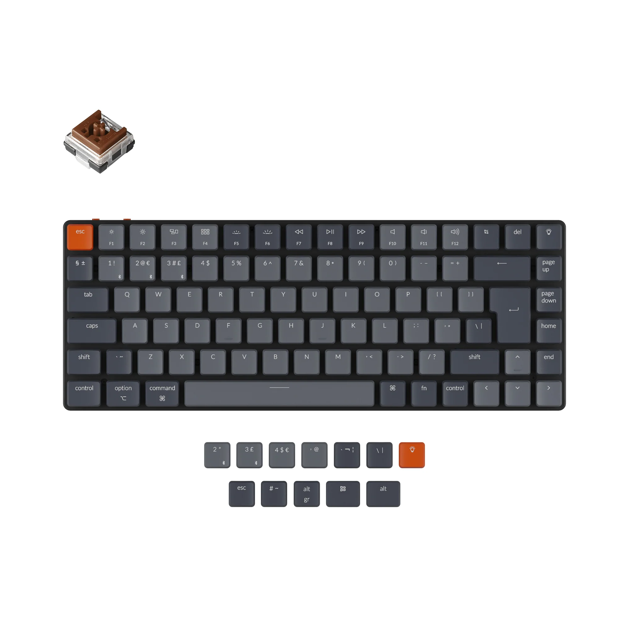 Teclado Mecânico Sem Fio Ultrafino Keychron K3 (Layout ISO UK) - Versão 2