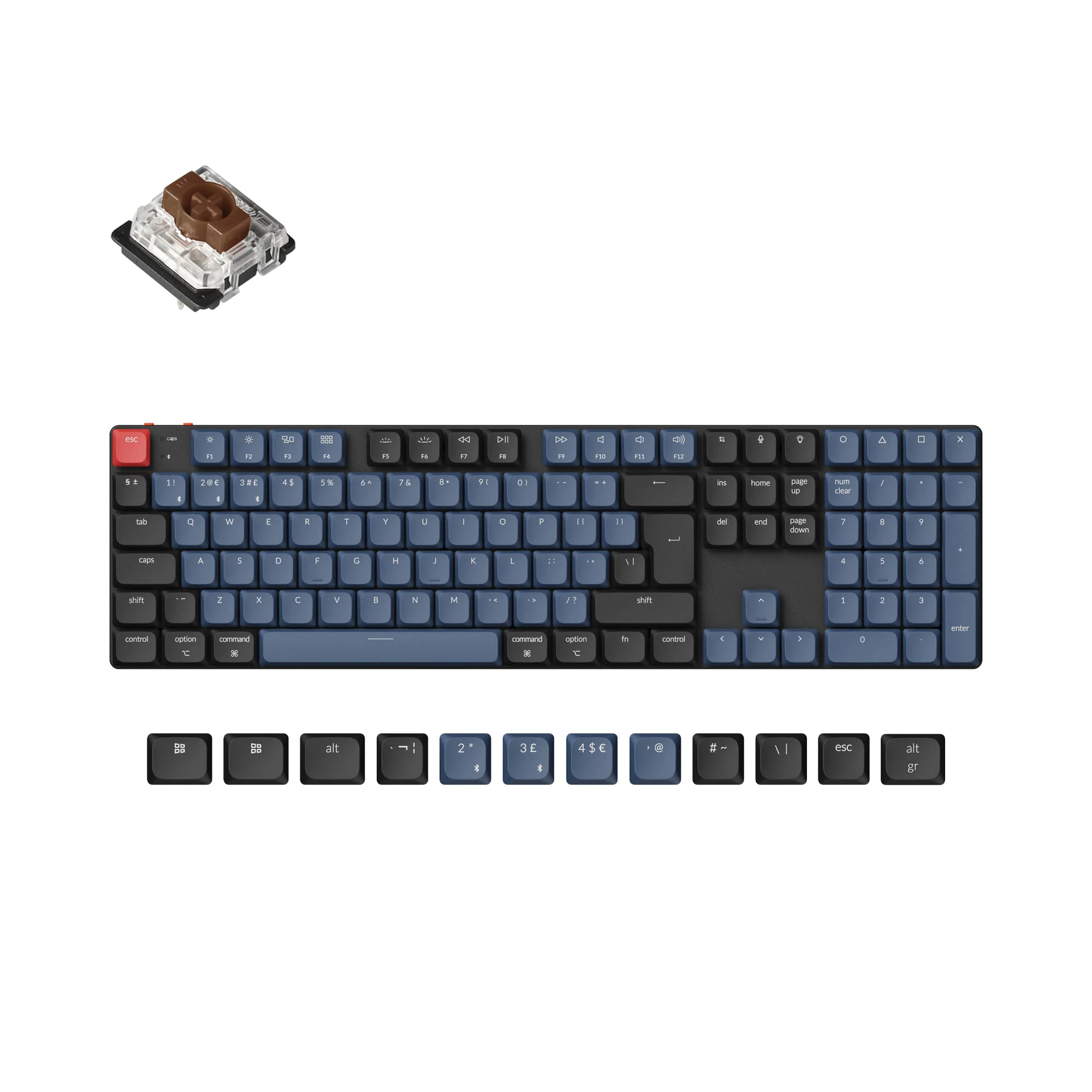 Coleção de teclado mecânico personalizado sem fio Keychron K5 Pro QMK/VIA layout ISO
