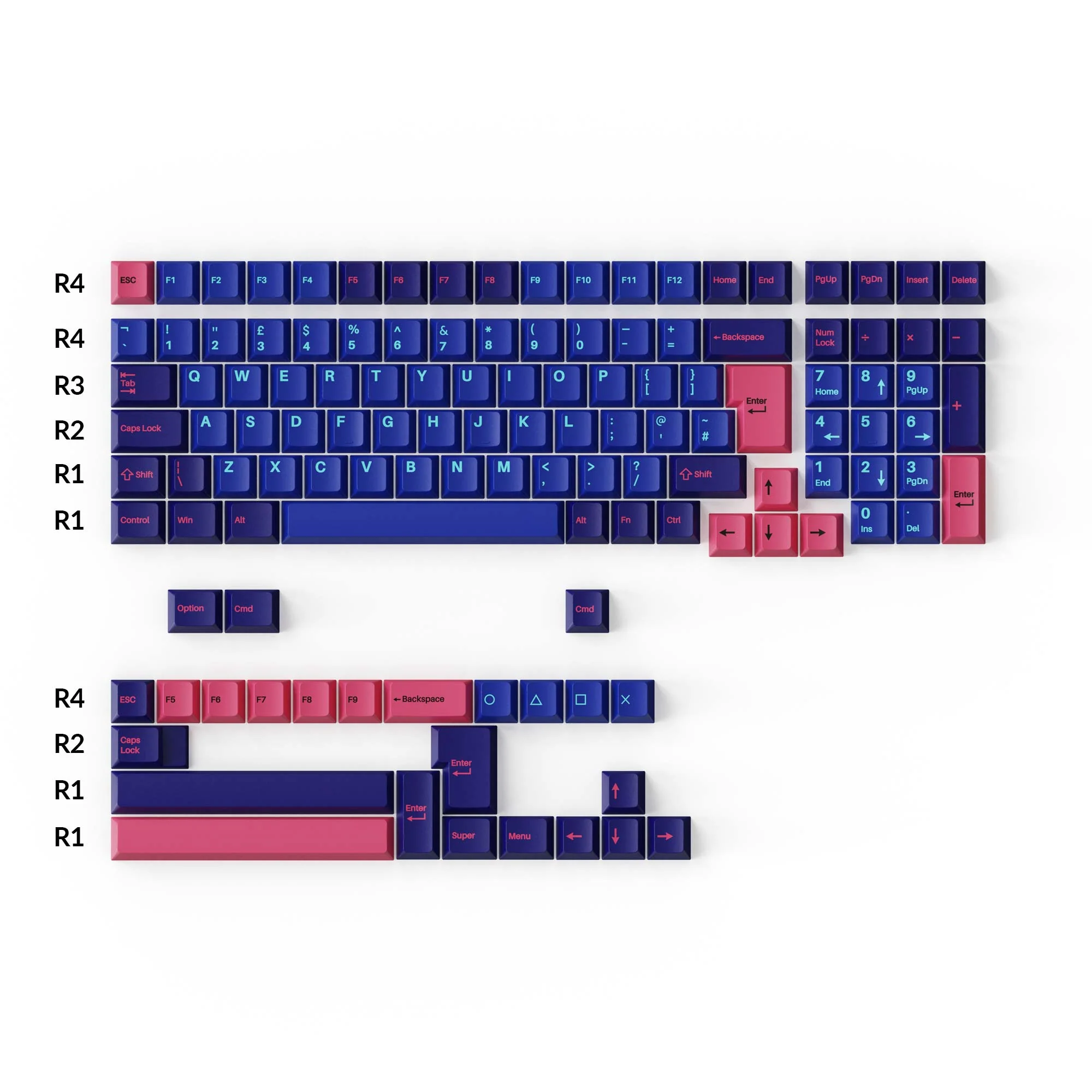 Set completo de teclas PBT Double-Shot perfil Cherry - Player