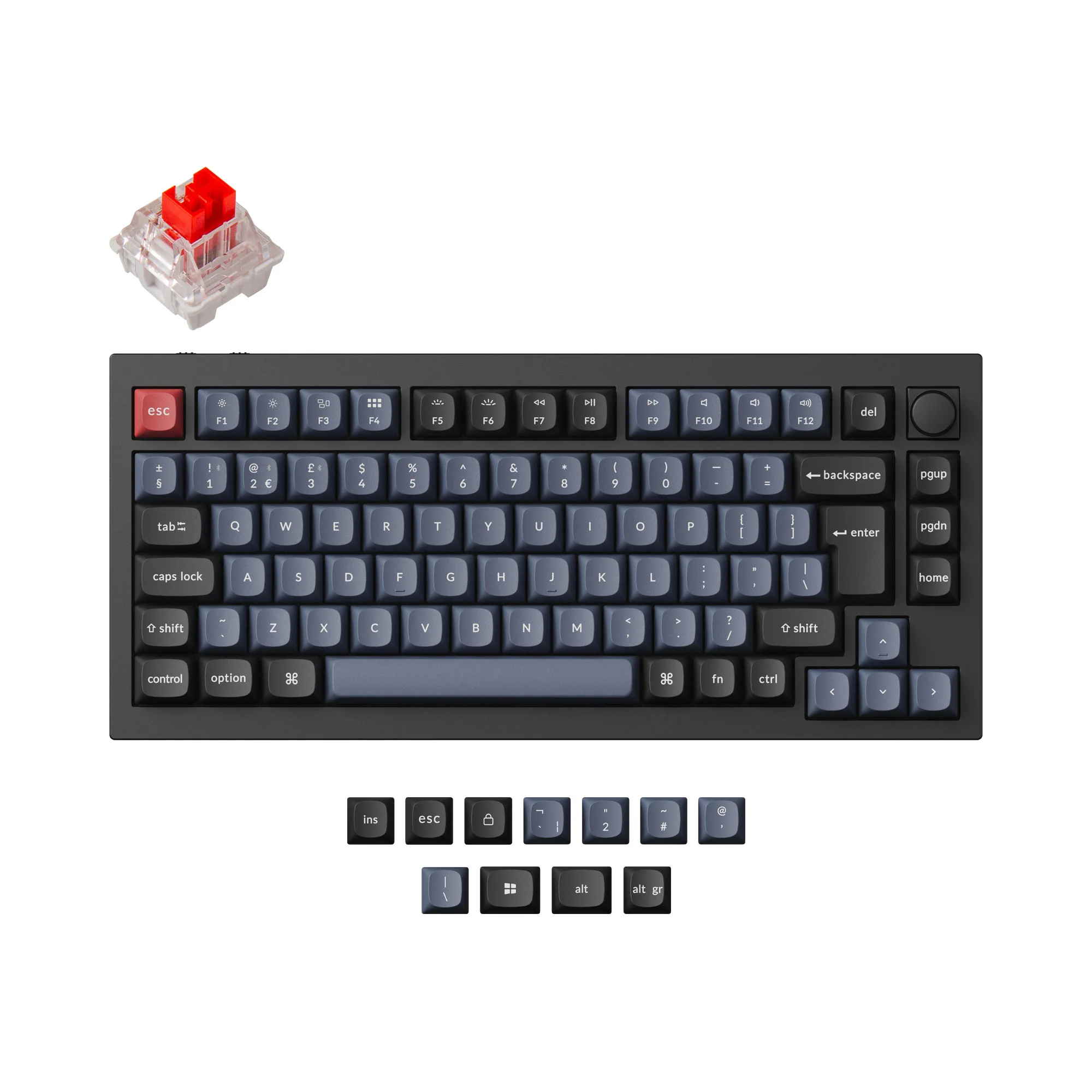 Keychron Q1 Pro QMK/VIA langaton Custom-mekaaninen näppäimistö ISO-asettelukokoelma