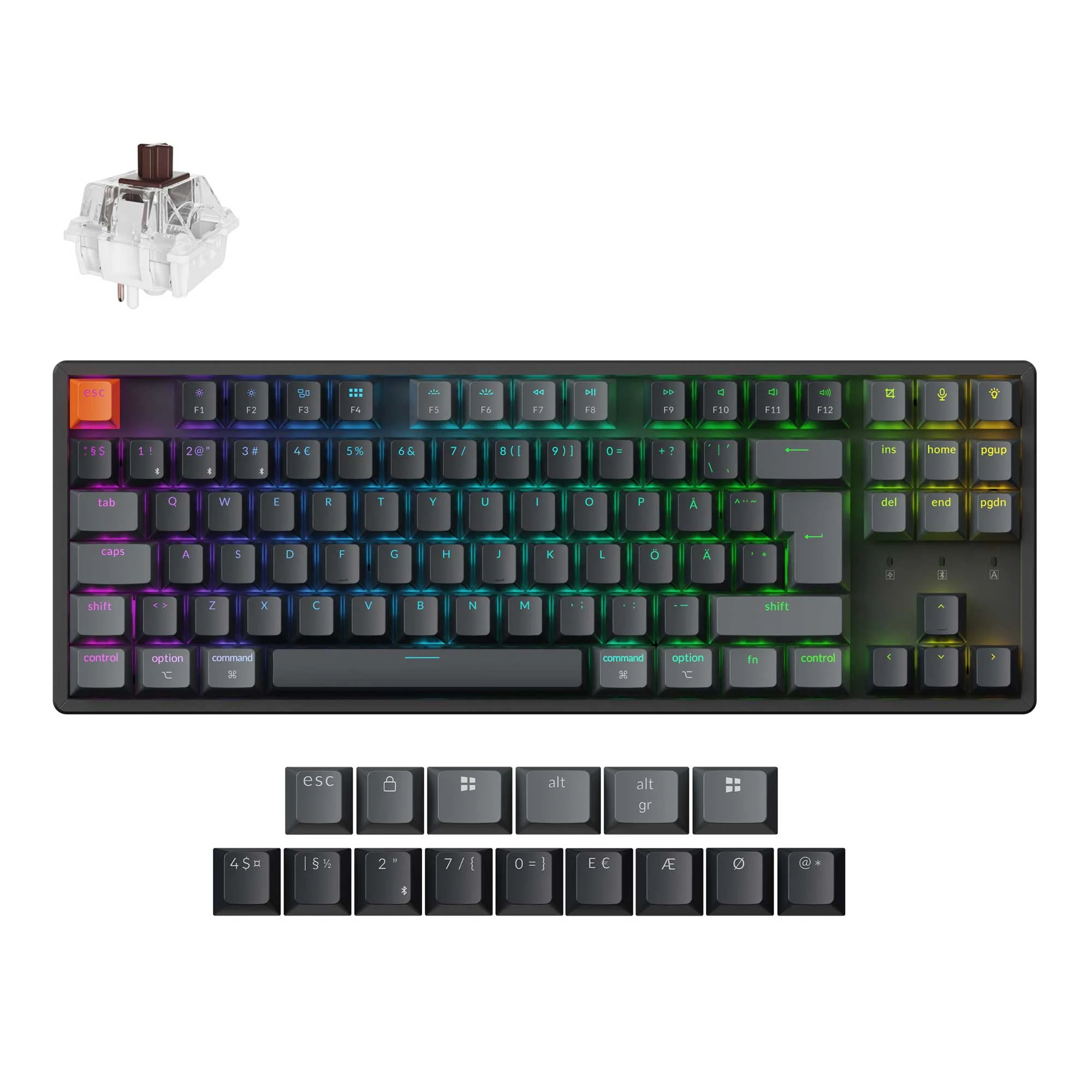 Keychron K8 QMK Wireless Mechanical Keyboard ISO Layout Collection (Version 2)