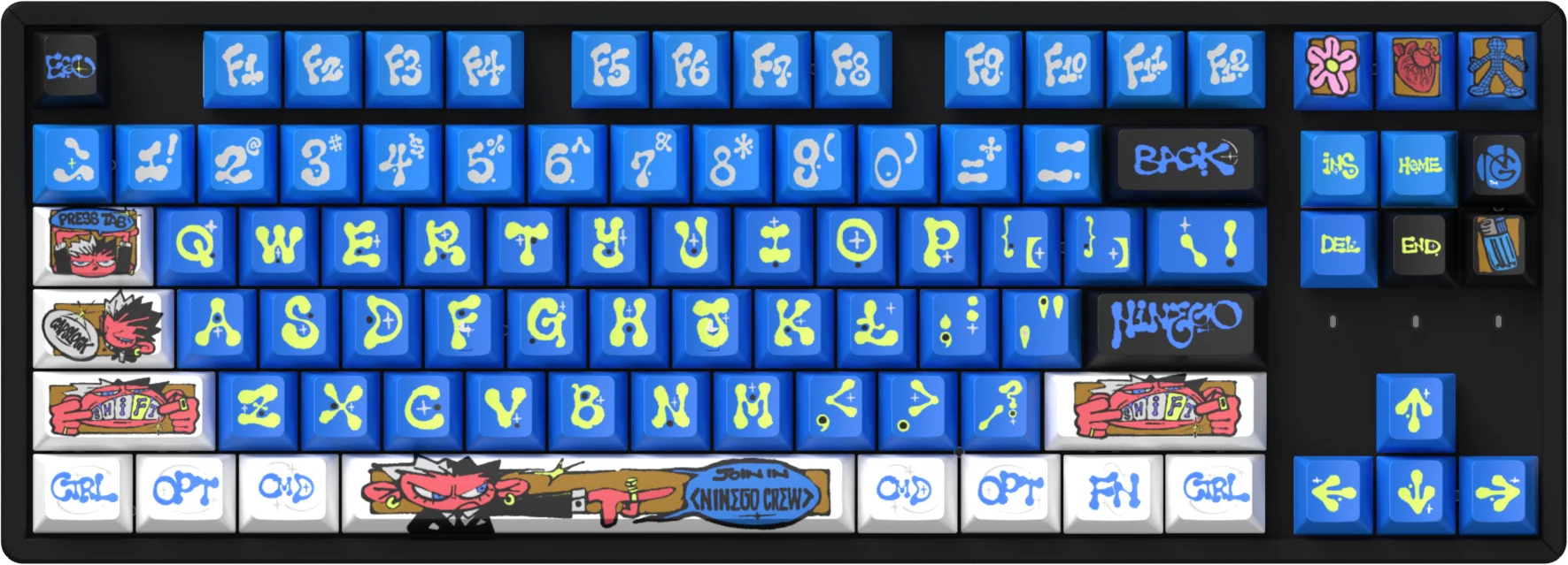 NINEGO - Conjunto Completo de Keycaps PBT Dye-Sub Perfil Cherry