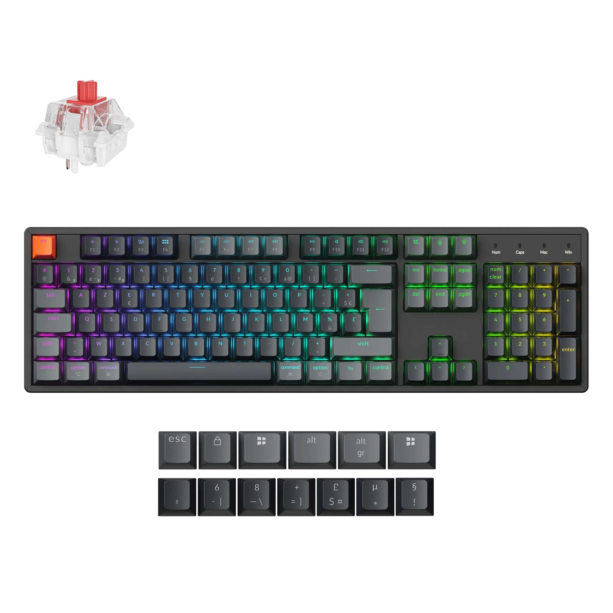 Keychron K10 Teclado mecánico inalámbrico QMK (distribución ISO) - Versión 2