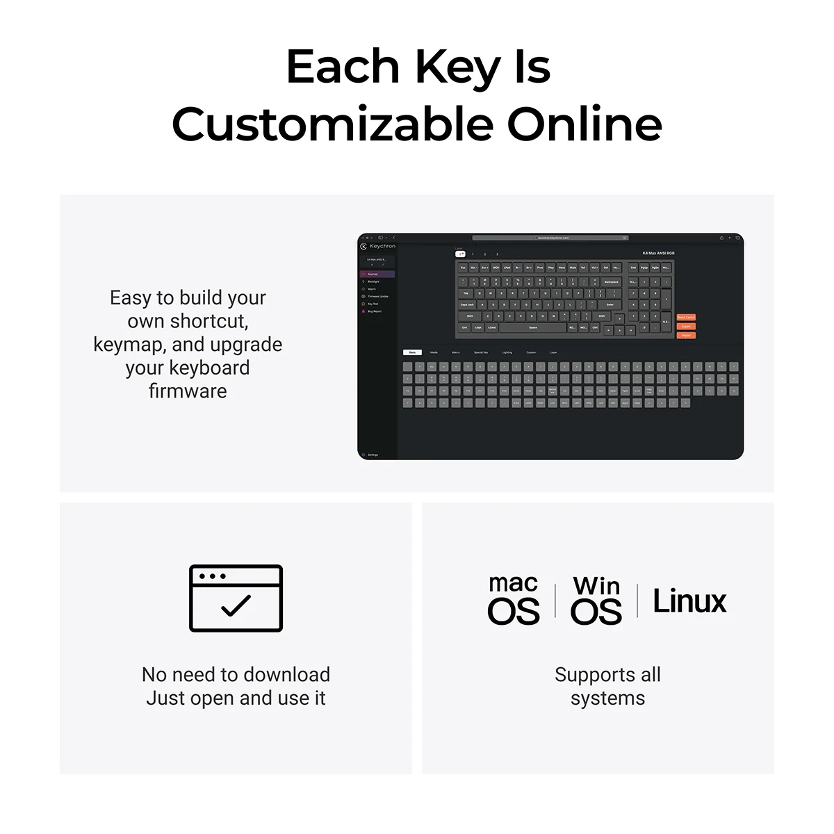 Teclado mecánico inalámbrico Keychron K4 Max QMK colección distribución ISO