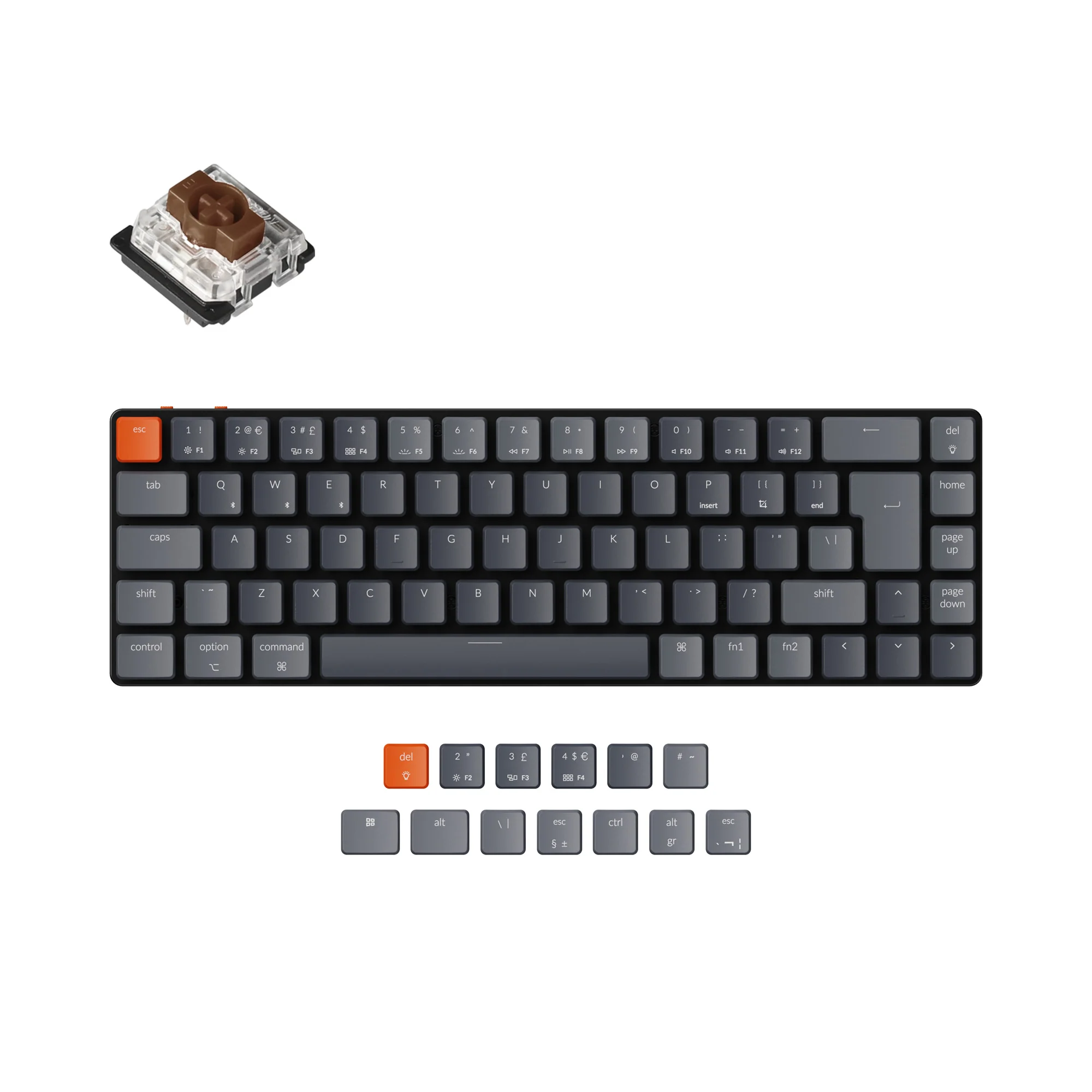 Keychron K7 Ultra-slim trådløst mekanisk tastatur (UK ISO-layout)