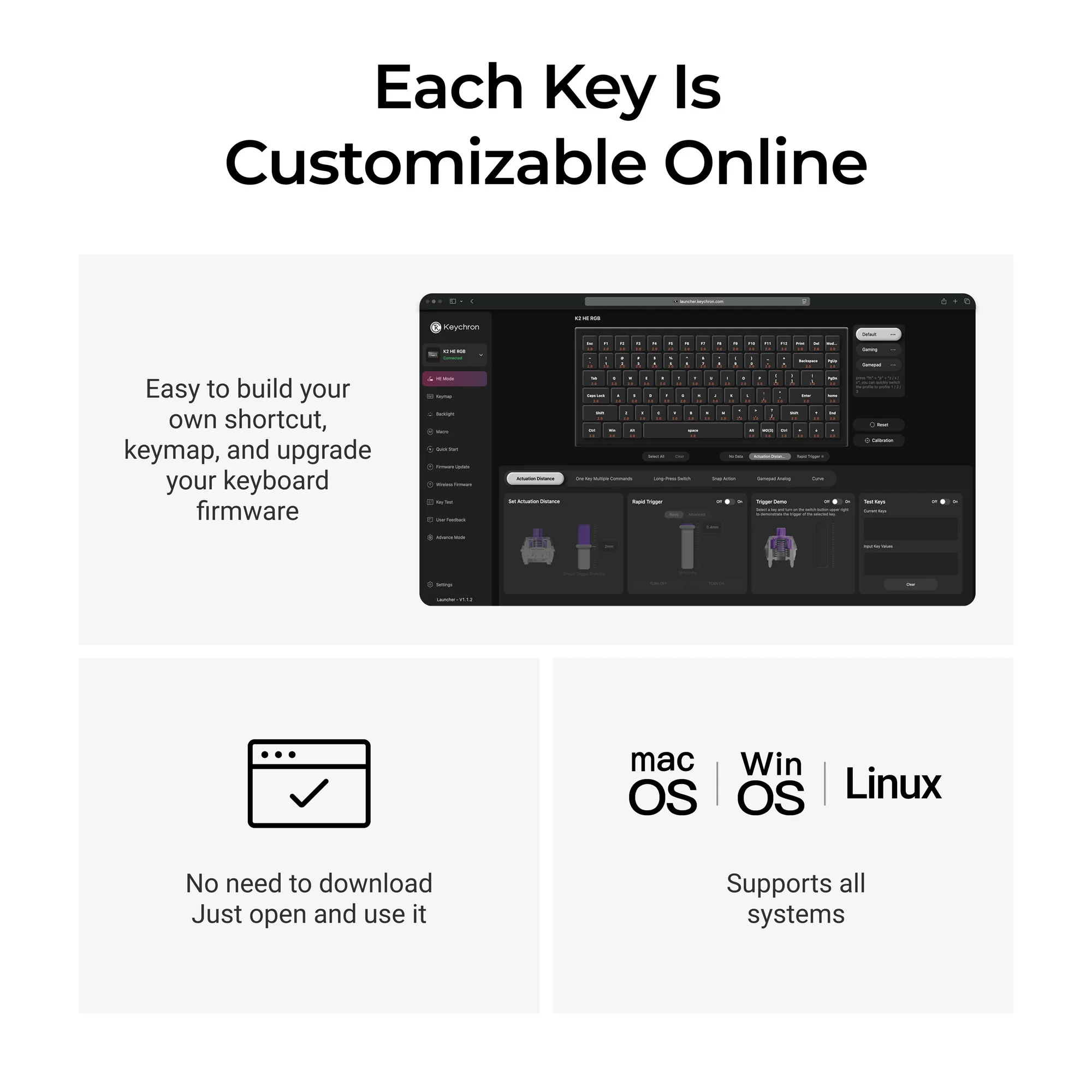 Keychron K2 HE Wireless Magnetic Switch Custom Keyboard - All-Wood Special Edition