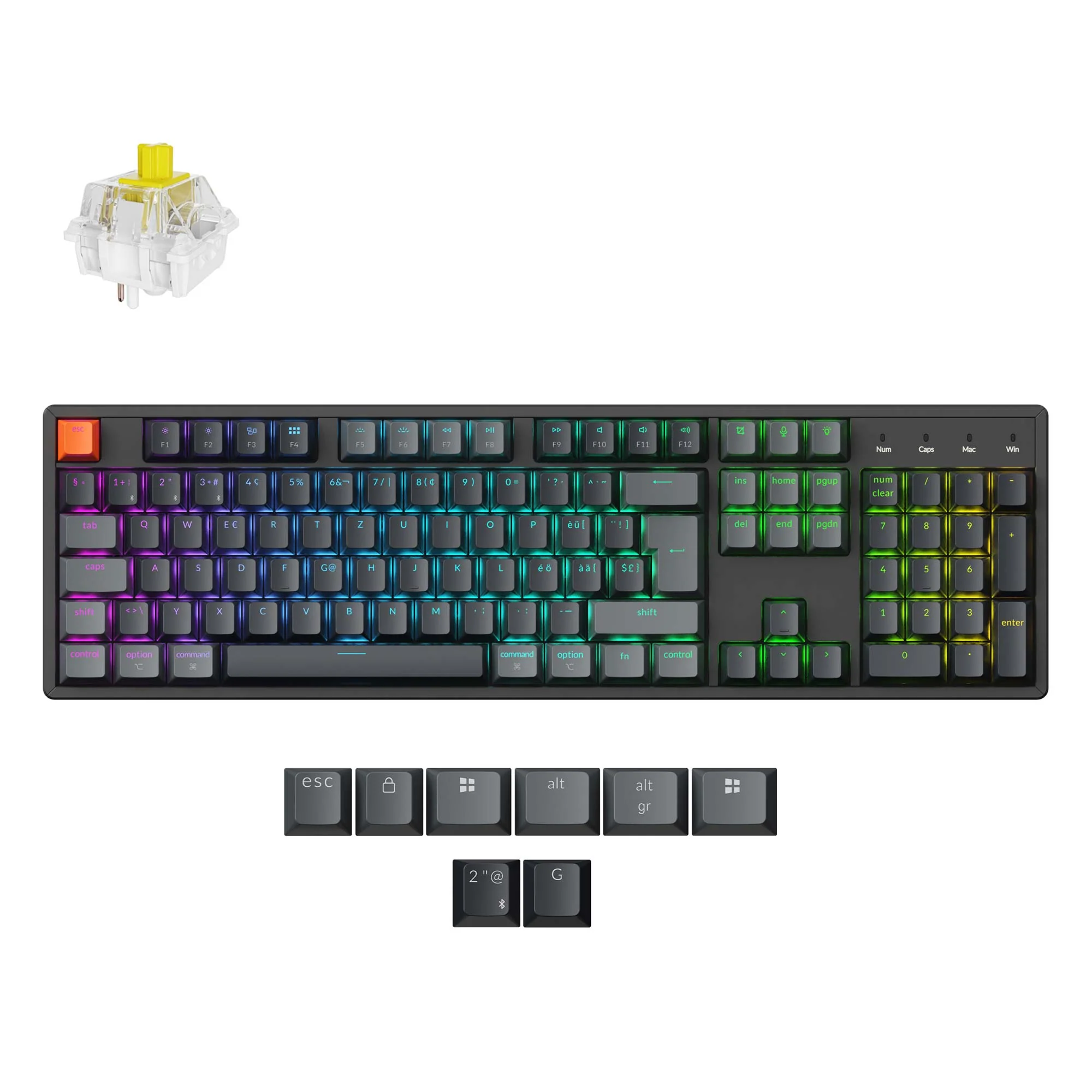 Keychron K10 Teclado mecánico inalámbrico QMK (distribución ISO) - Versión 2