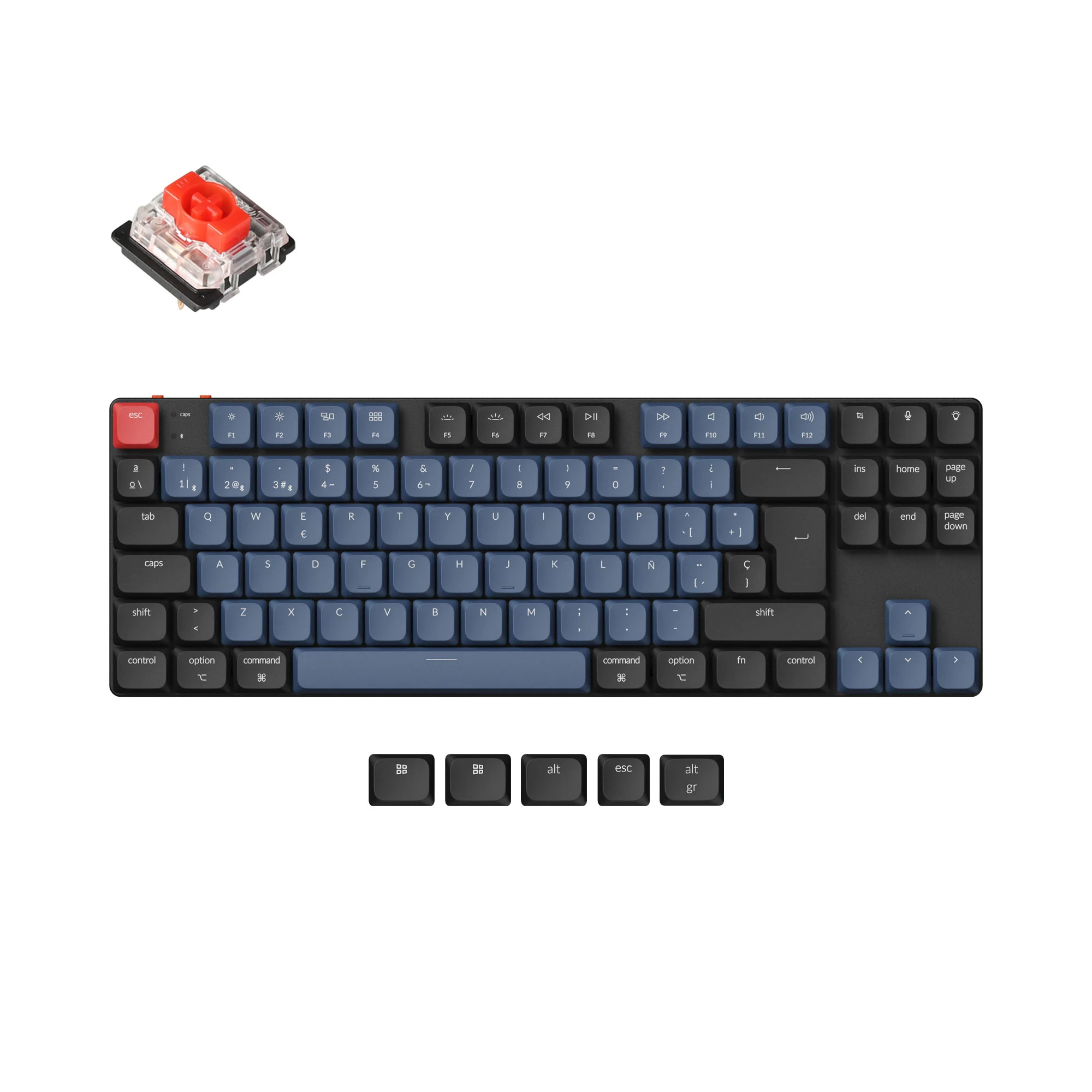 Keychron K1 Pro teclado mecánico inalámbrico personalizable QMK/VIA - colección de distribución ISO