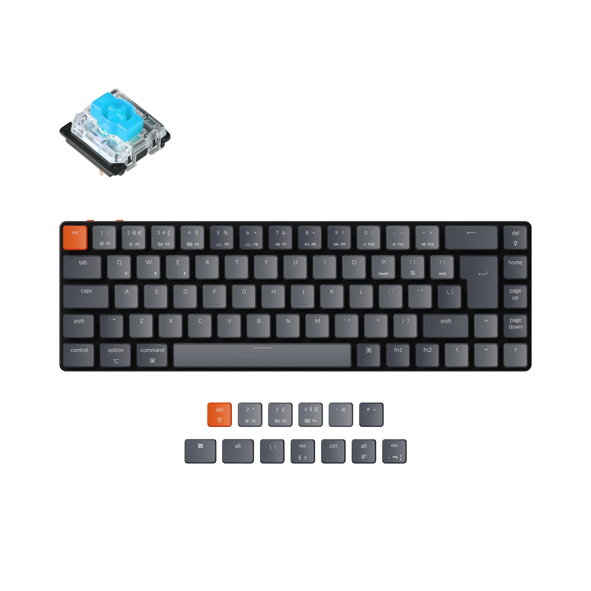 Clavier mécanique sans fil ultra-mince Keychron K7 (layout ISO UK)