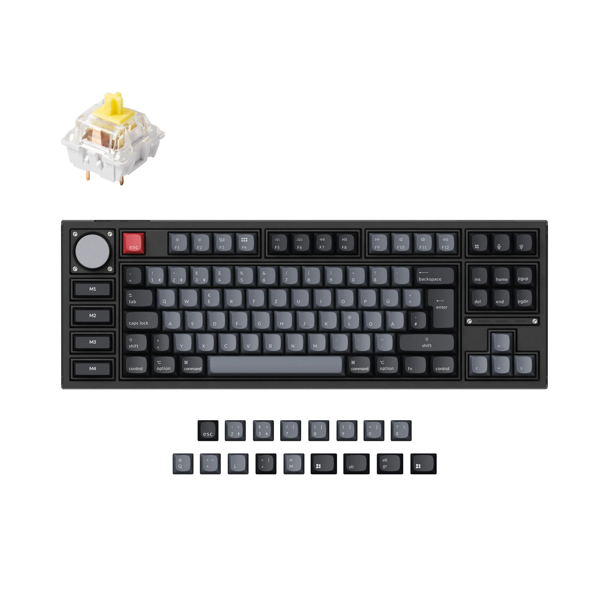 Coleção de Teclado Mecânico Personalizado Sem Fio Keychron Q3 Pro QMK/VIA com Layout ISO