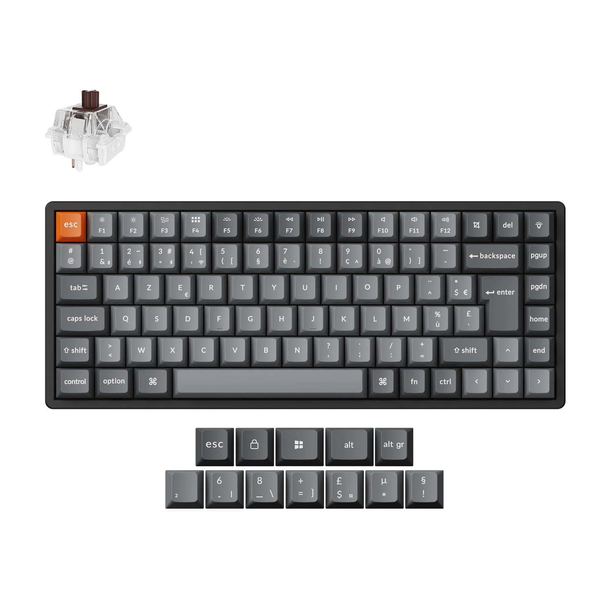 Keychron K2 Max Teclado mecánico inalámbrico QMK, colección de distribución ISO